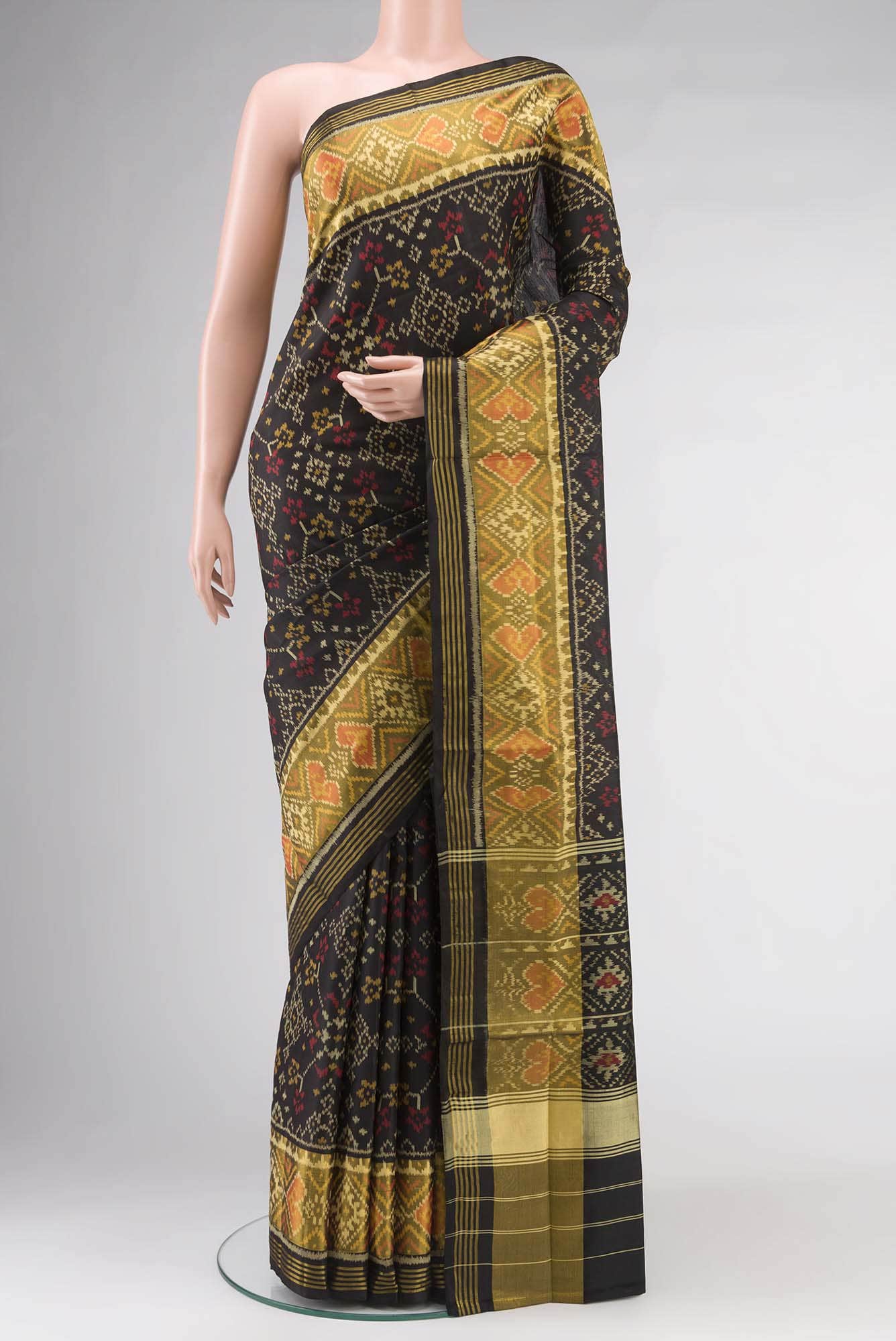Black Rajkot Patola Silk Saree