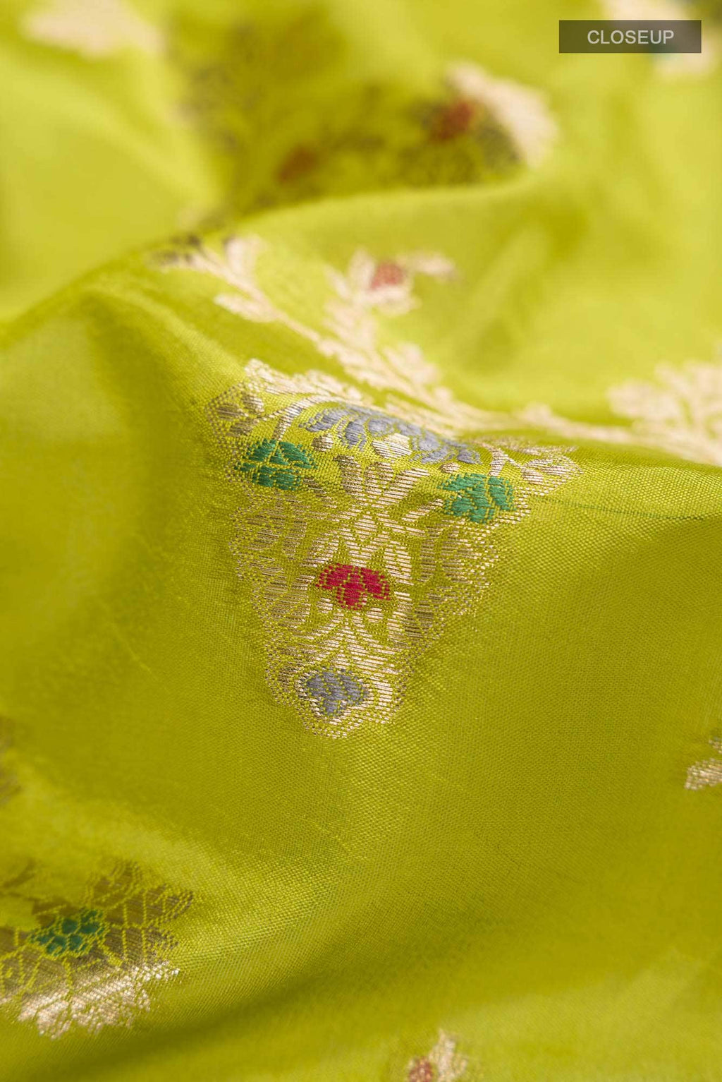 Green Banarasi Raw Silk Saree
