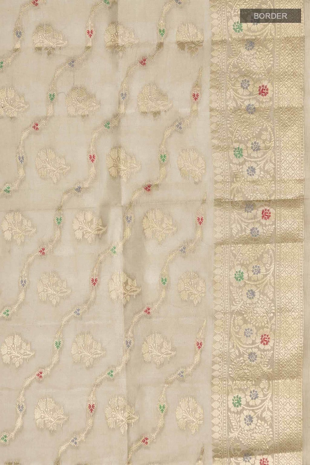Dark Beige Banarasi Raw Silk Saree