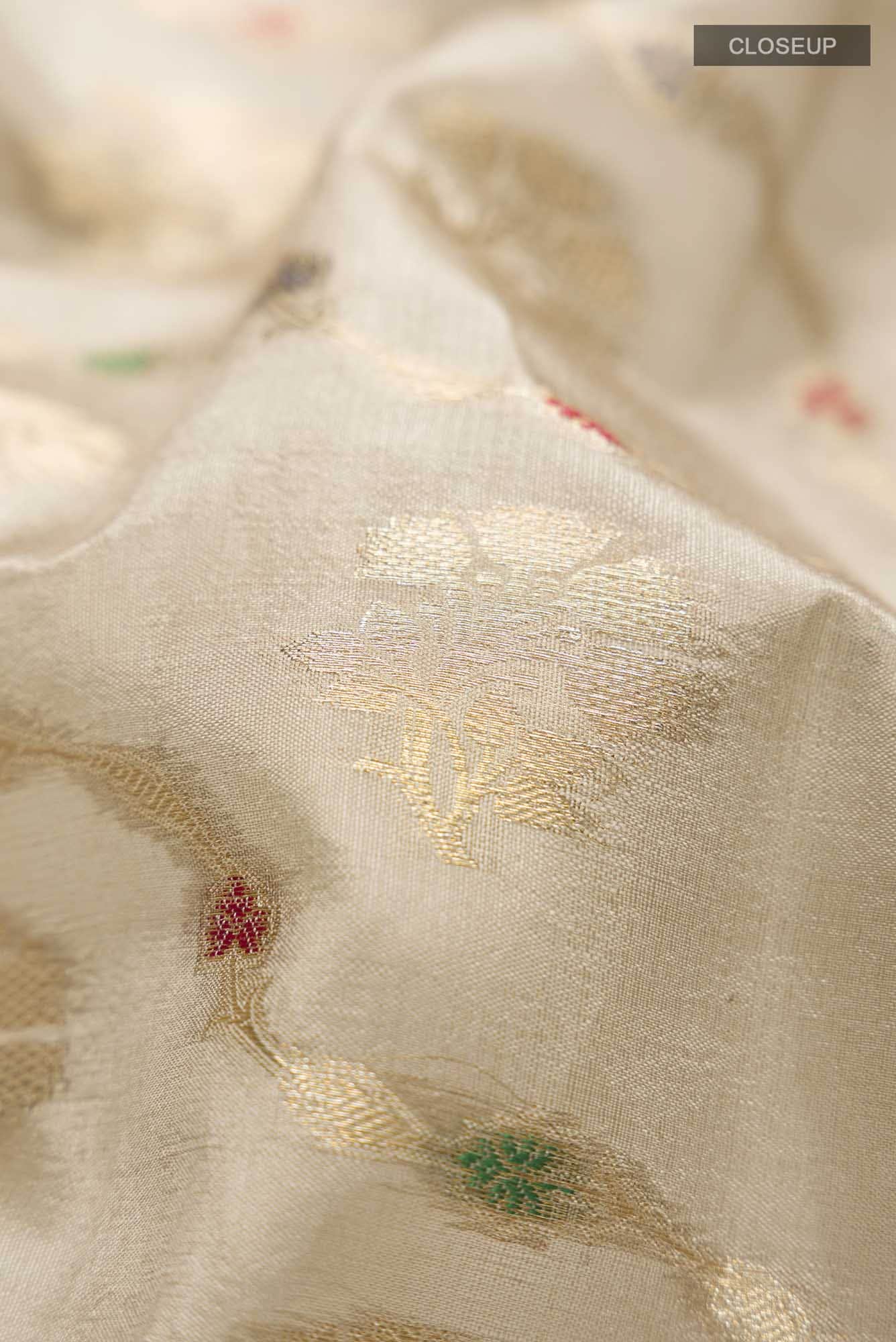 Dark Beige Banarasi Raw Silk Saree