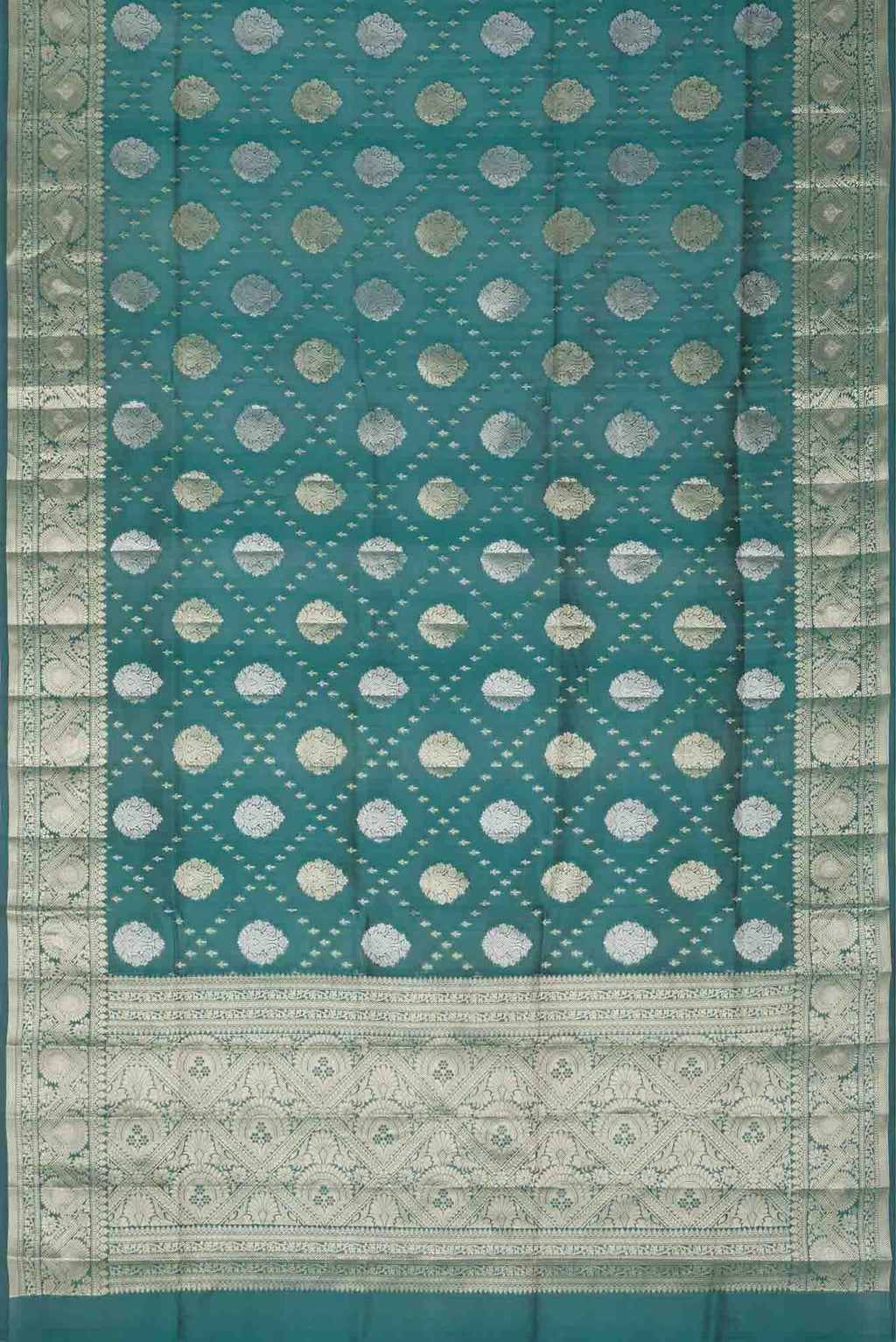 Green Banarasi Raw Silk Saree