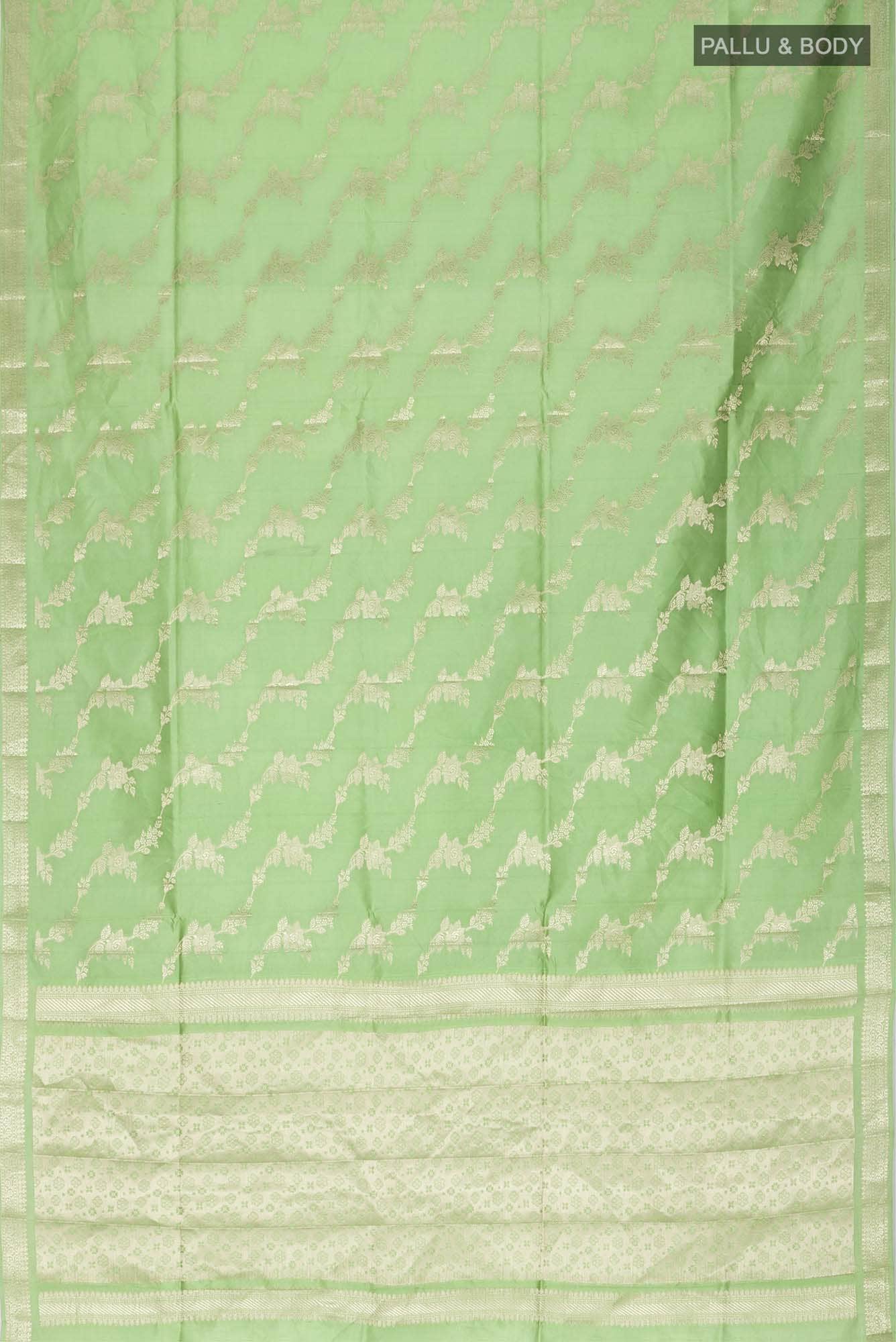 Green Banarasi Raw Silk Saree