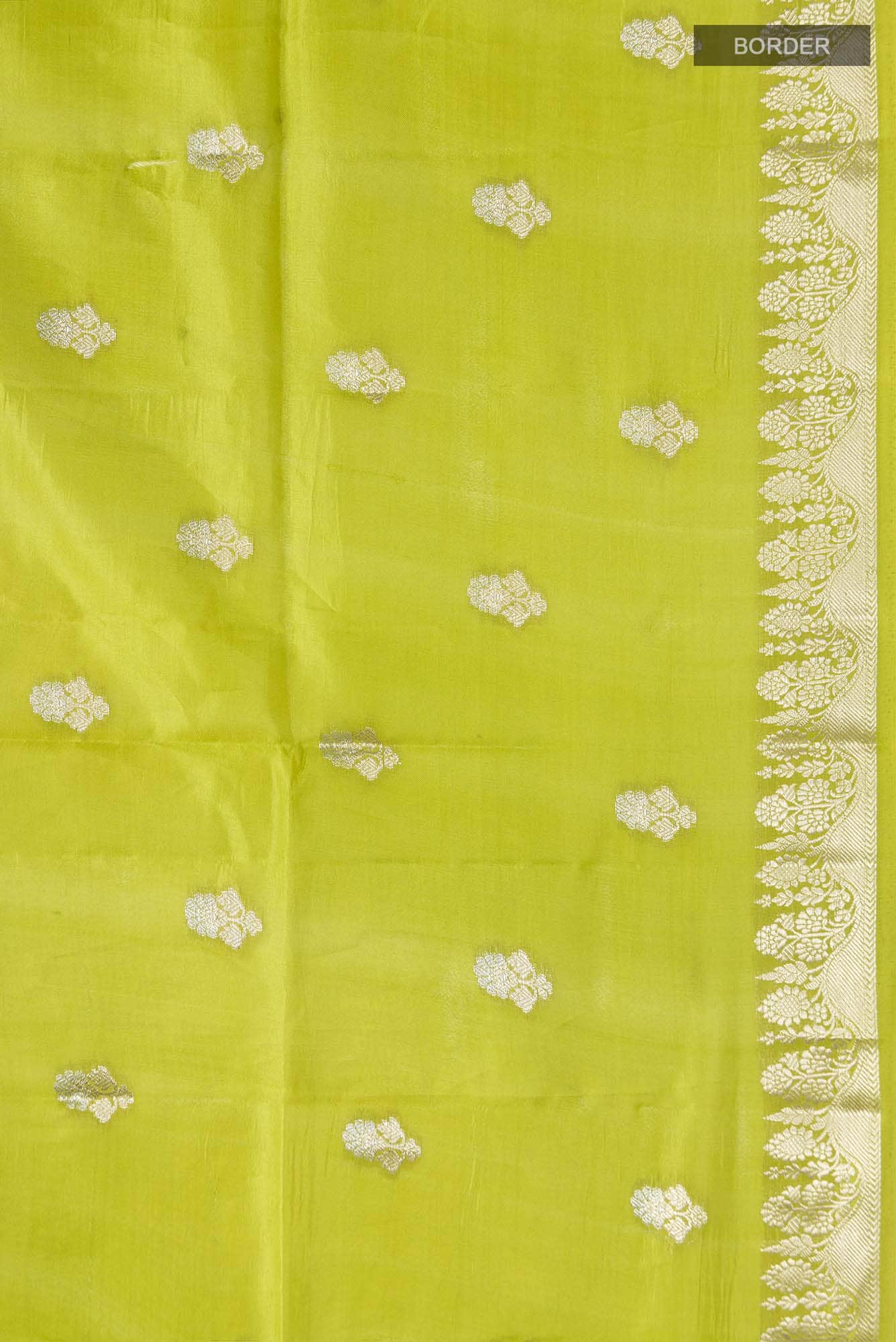 Green Banarasi Raw Silk Saree