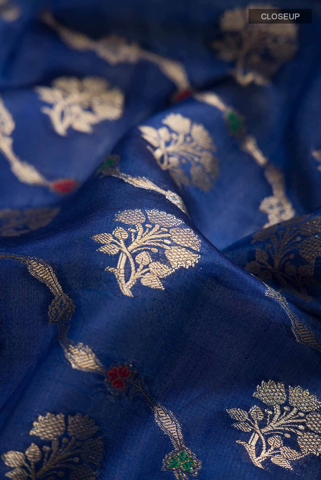 Blue Banarasi Raw Silk Saree
