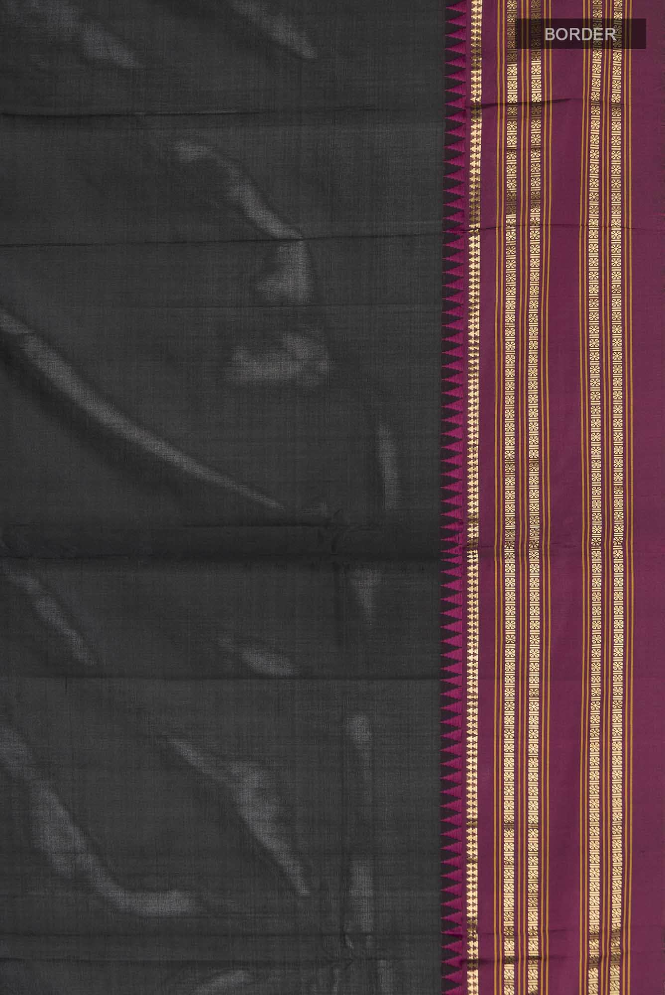 Black Narayanpet Silk Saree
