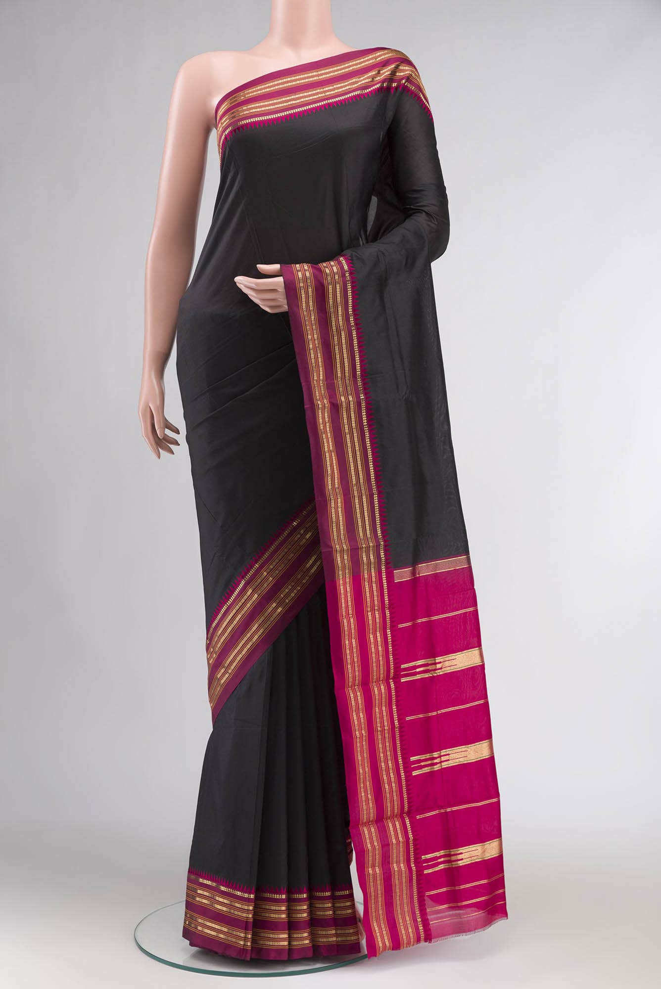 Black Narayanpet Silk Saree