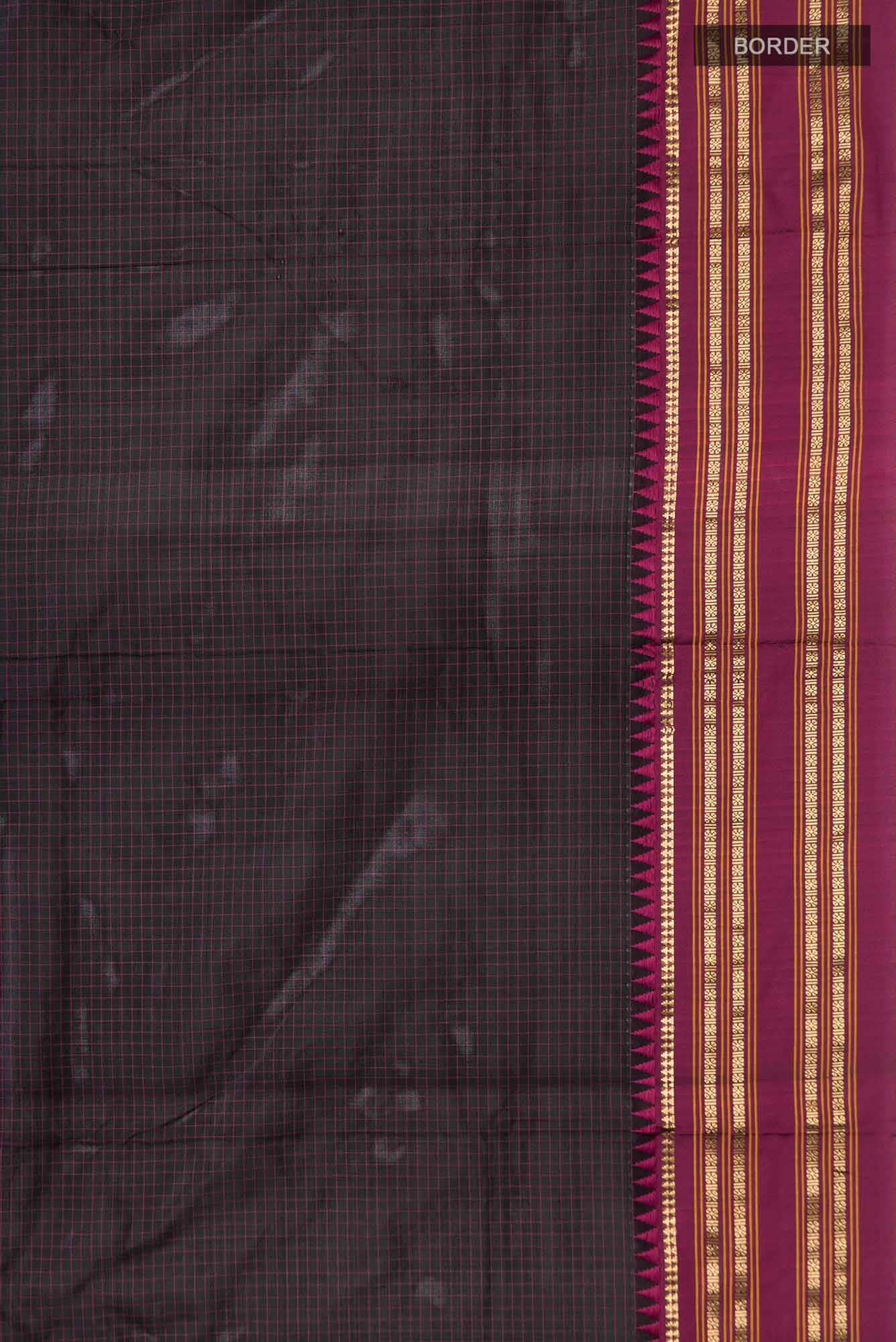 Black Narayanpet Silk Saree