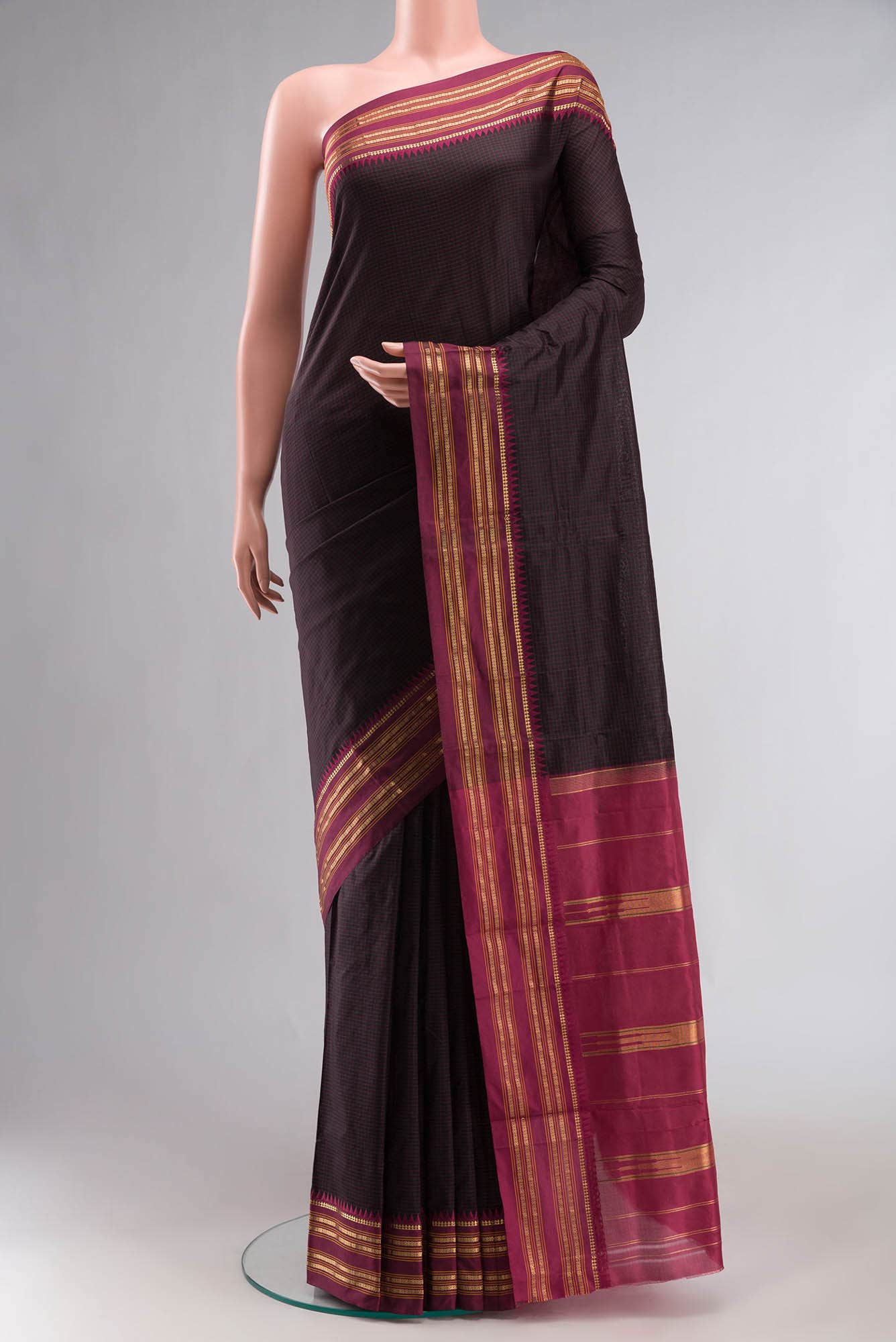 Black Narayanpet Silk Saree