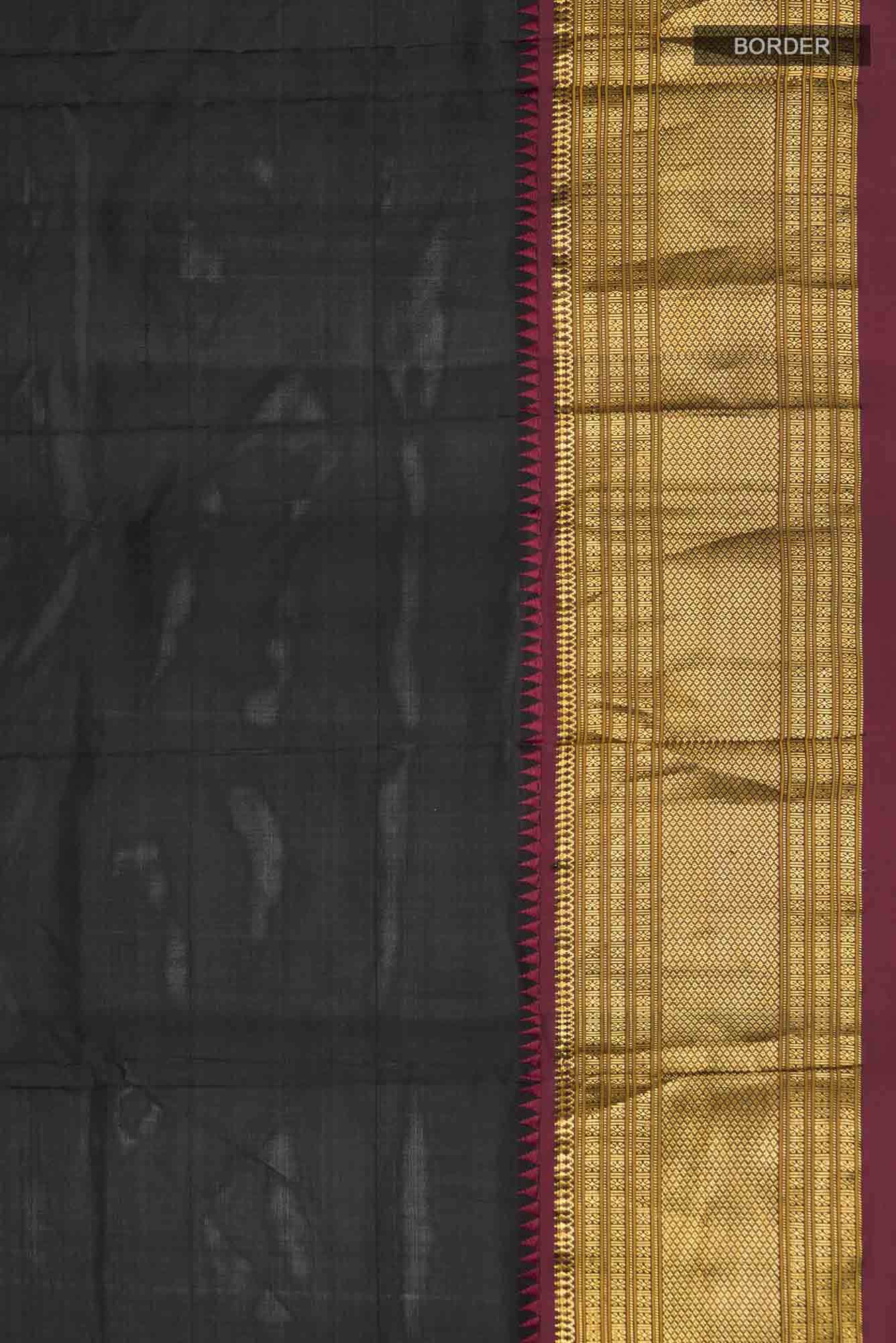 Black Narayanpet Silk Saree