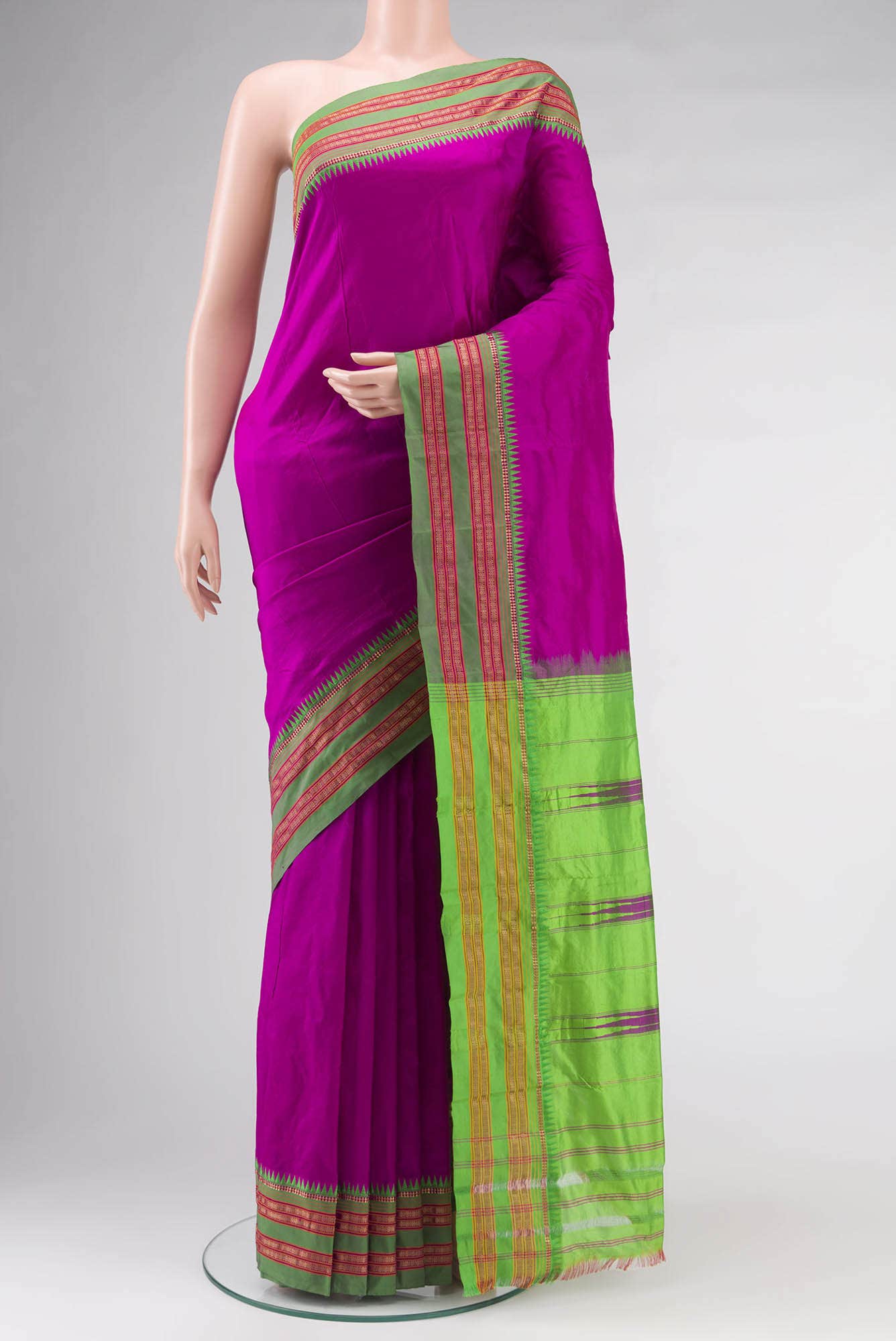 Magenta Narayanpet Silk Saree