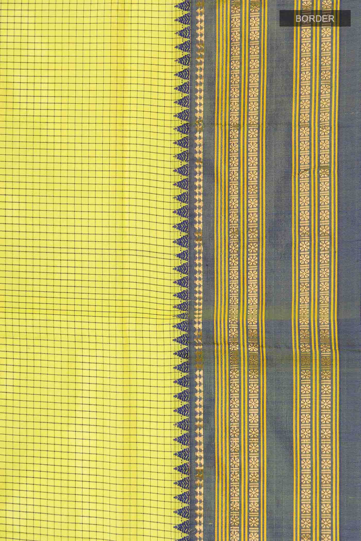 Yellow Narayanpet Silk Saree