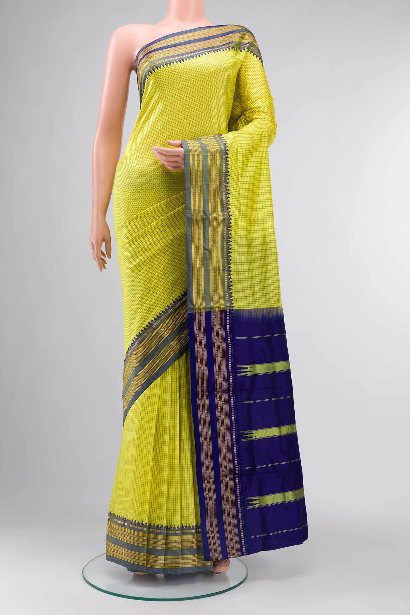Yellow Narayanpet Silk Saree