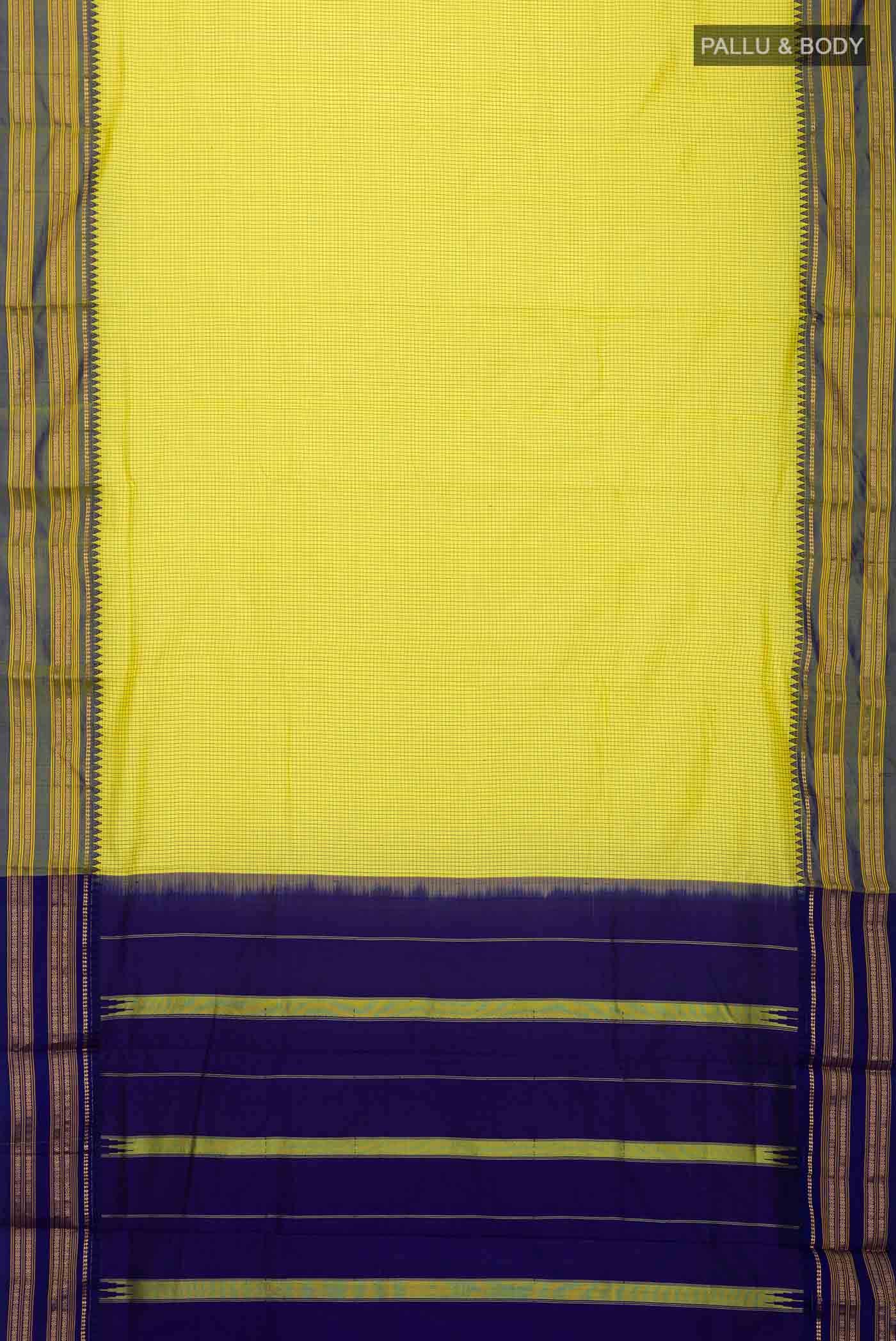 Yellow Narayanpet Silk Saree