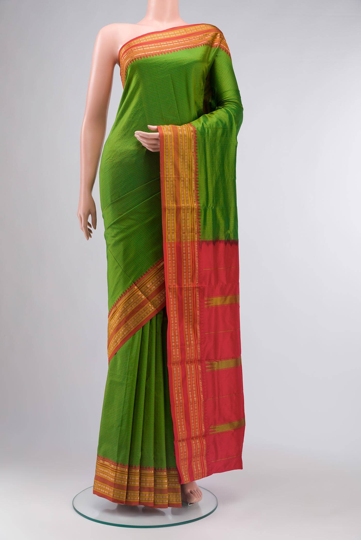 Green Narayanpet Silk Saree