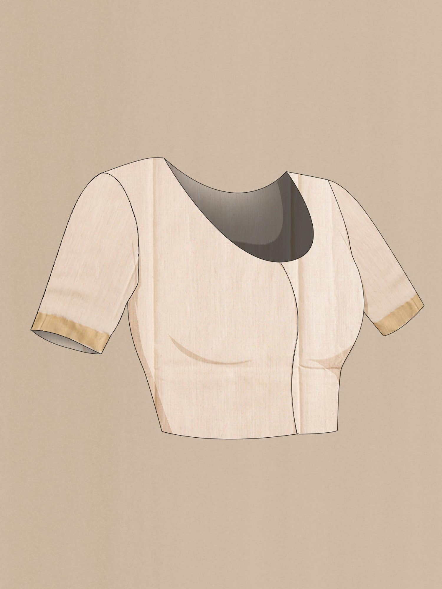 Beige Bhagalpuri Tussar Silk Saree