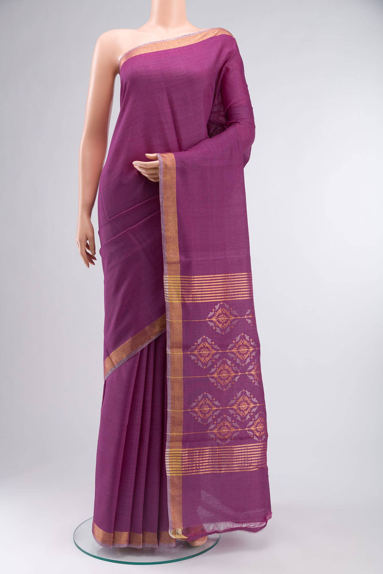 Pink Bhagalpuri Tussar Silk Saree