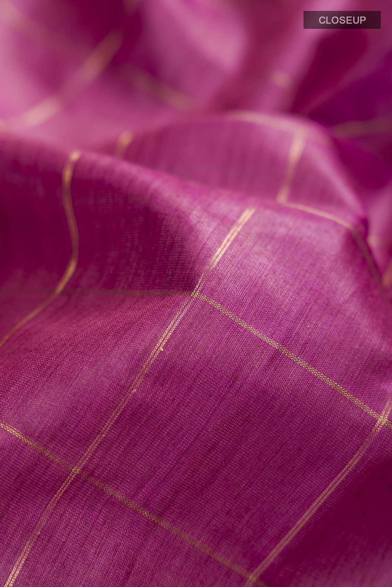 Pink Bhagalpuri Tussar Silk Saree