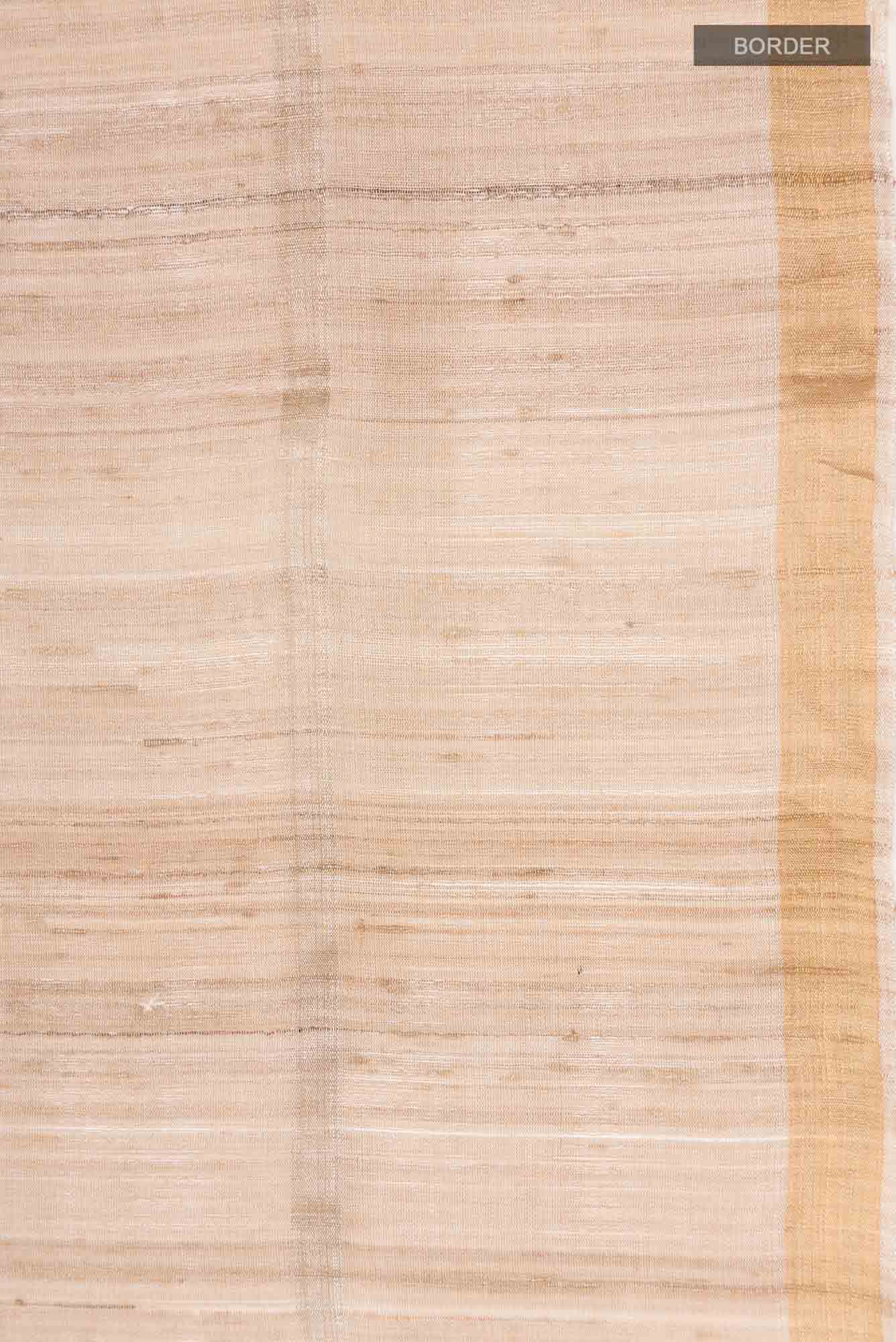 Beige Bhagalpuri Tussar Silk Saree