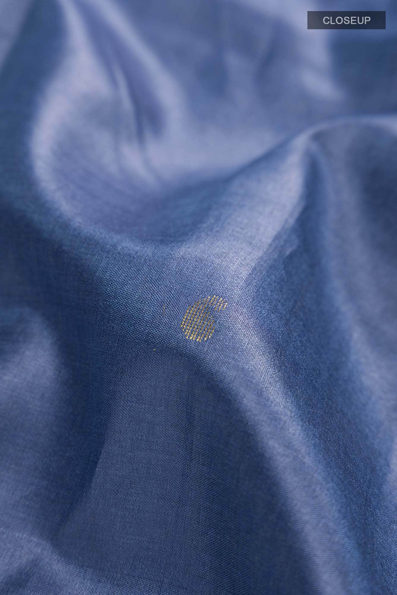 Blue Bhagalpuri Tussar Silk Saree