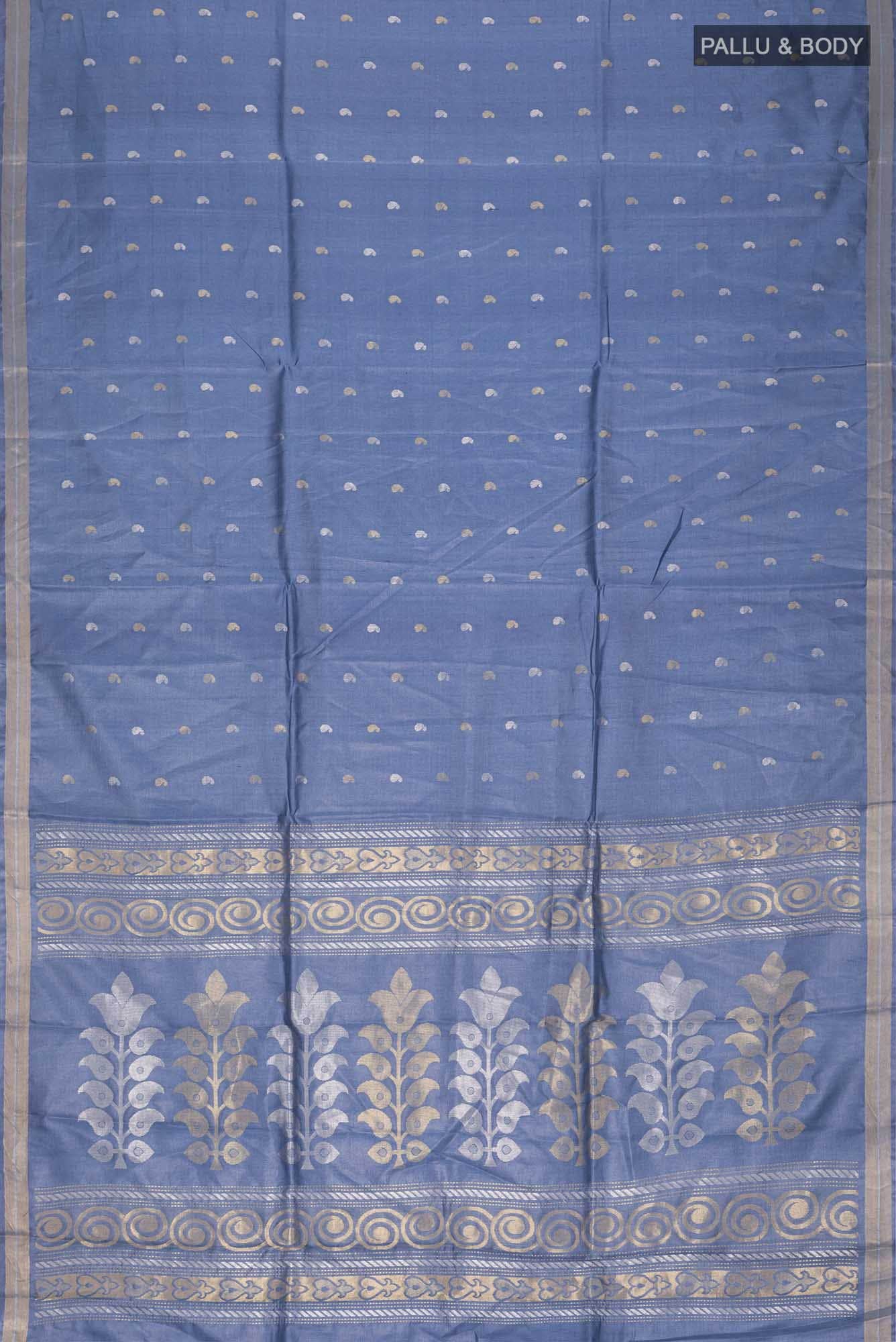 Blue Bhagalpuri Tussar Silk Saree
