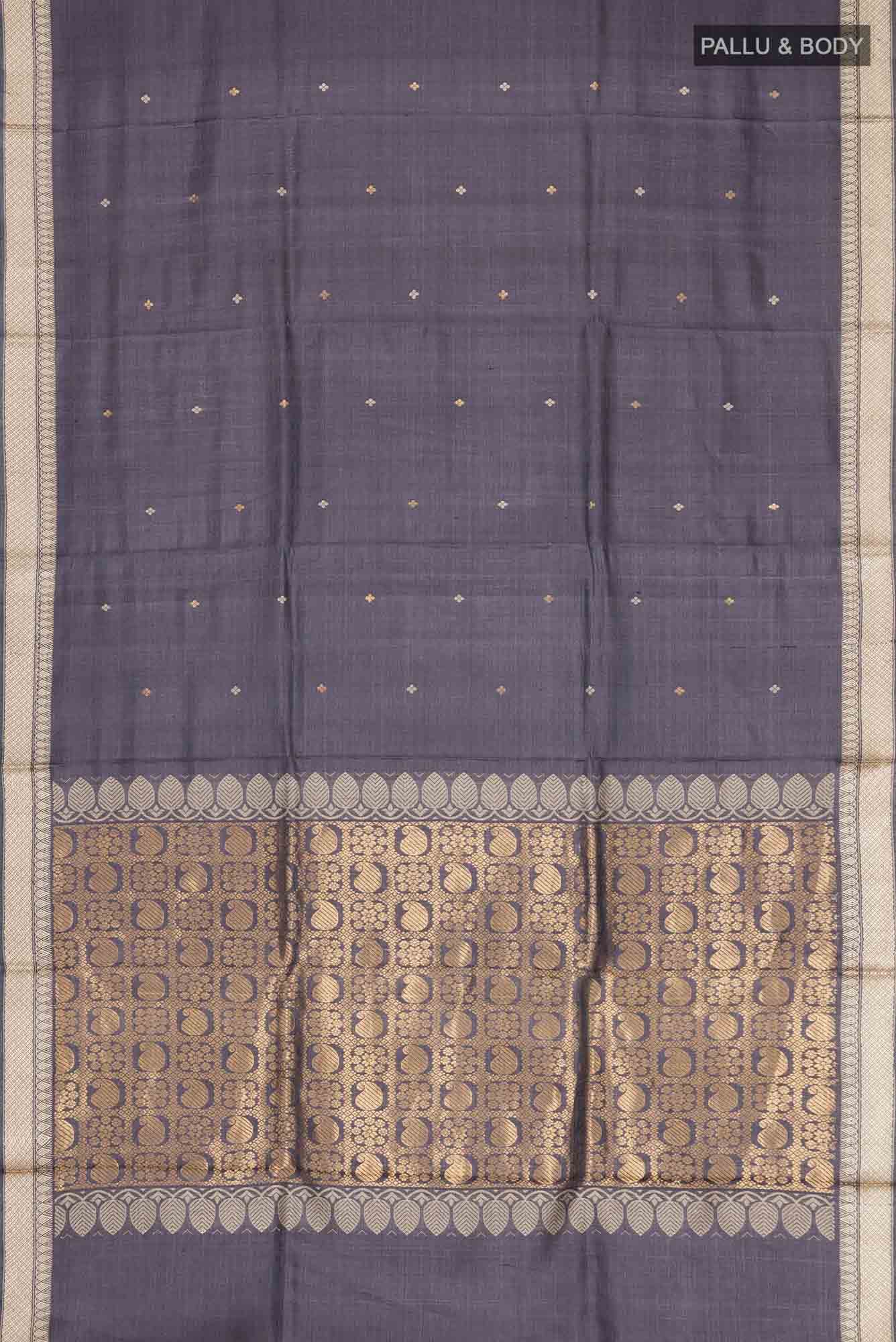 Black Bhagalpuri Tussar Silk Saree