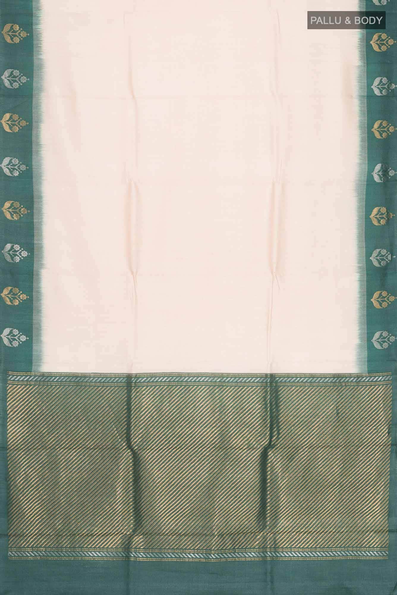 Beige Bhagalpuri Tussar Silk Saree