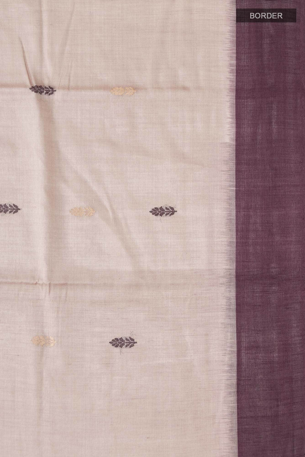 Beige Bhagalpuri Tussar Silk Saree