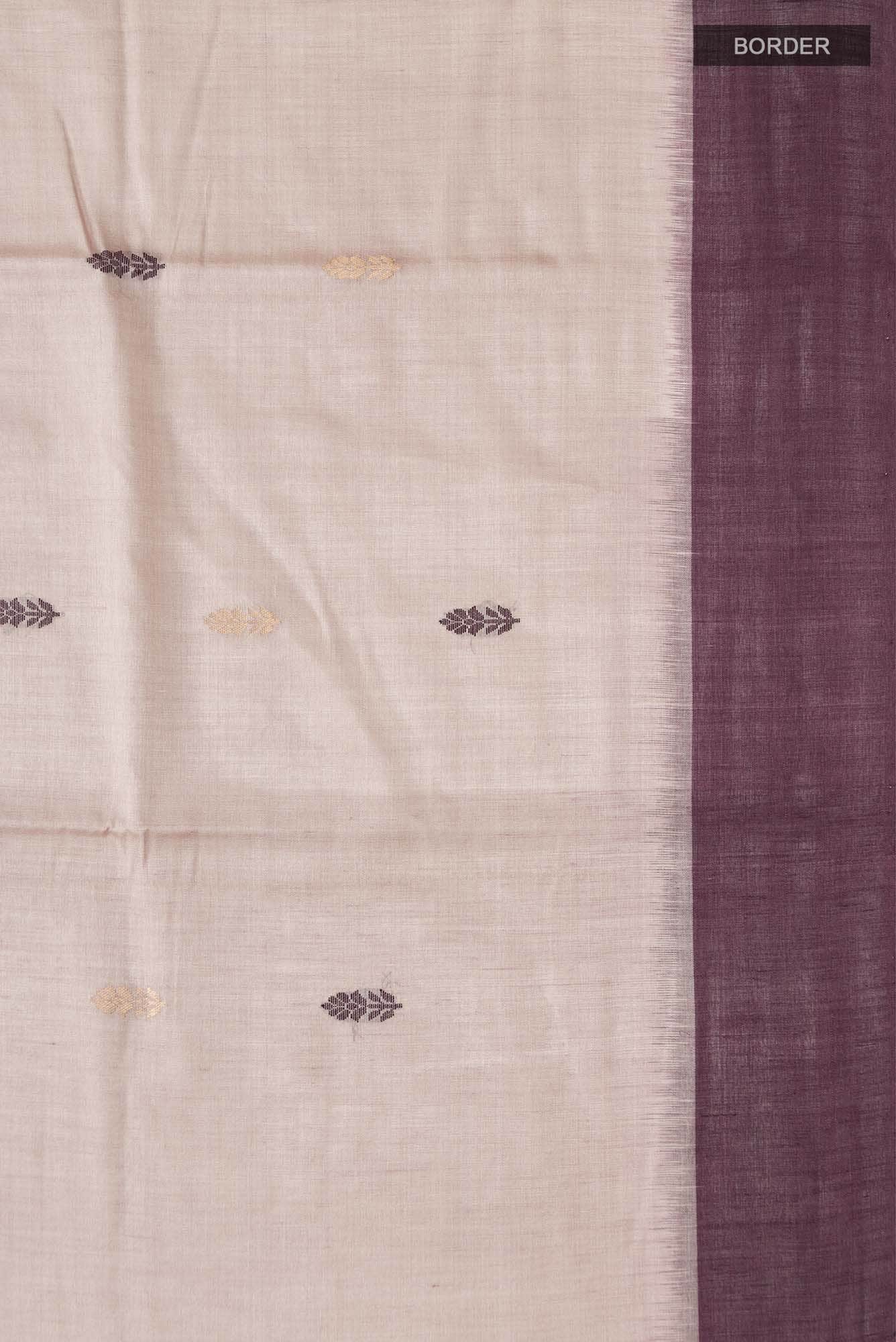 Beige Bhagalpuri Tussar Silk Saree