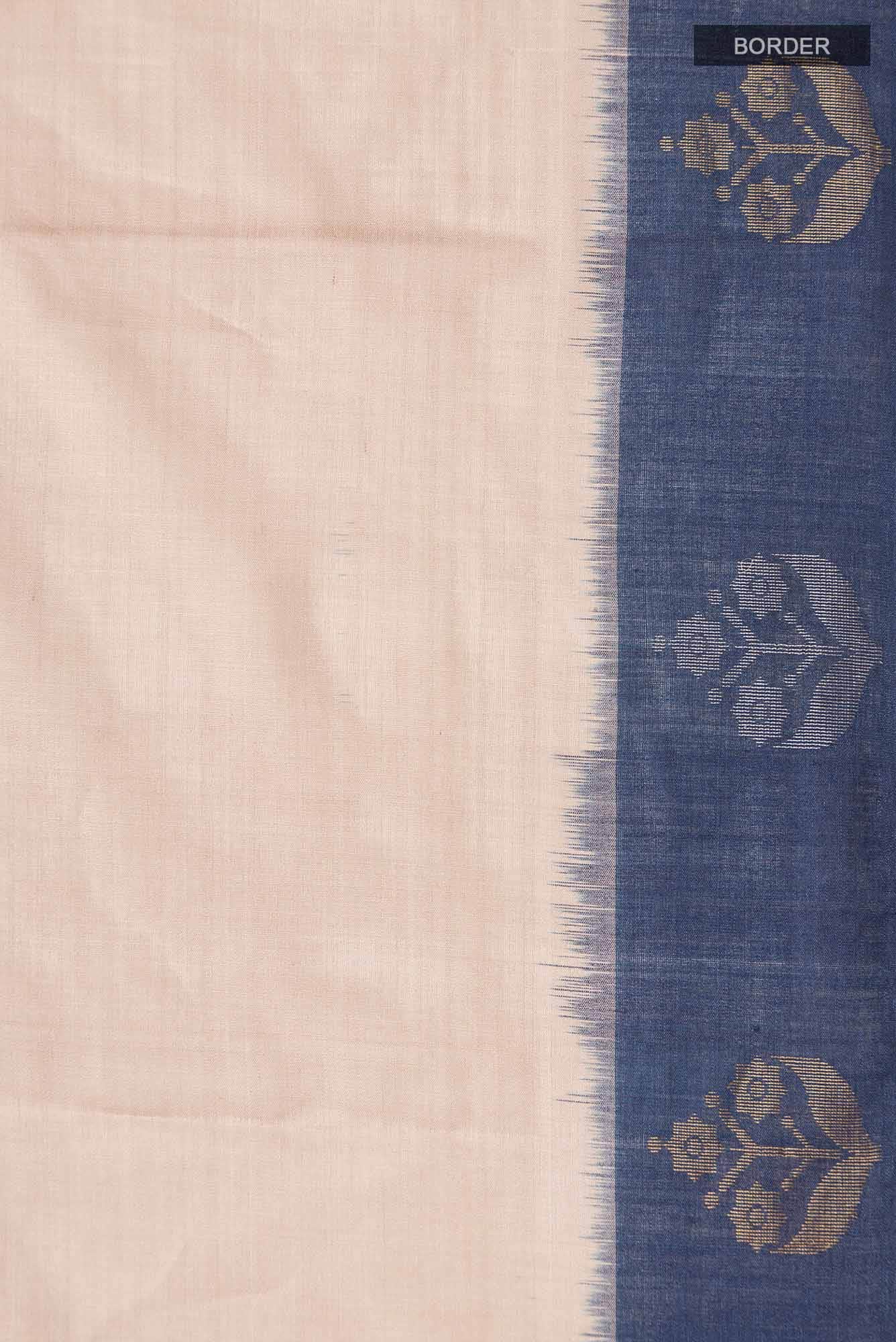 Beige Bhagalpuri Tussar Silk Saree