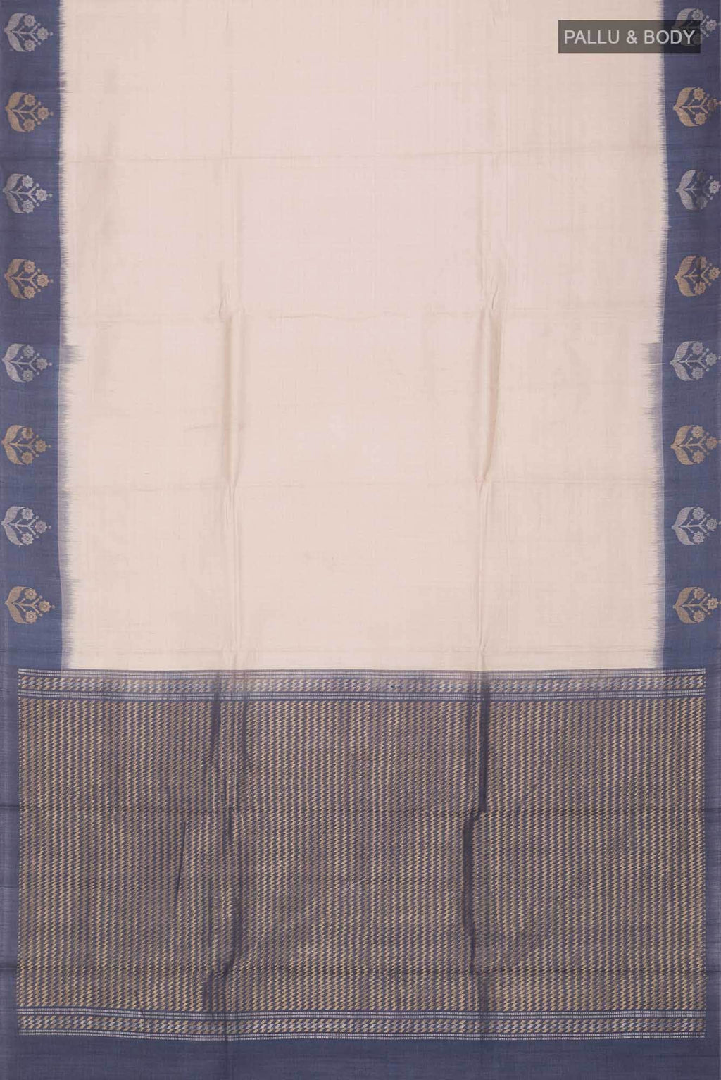 Beige Bhagalpuri Tussar Silk Saree