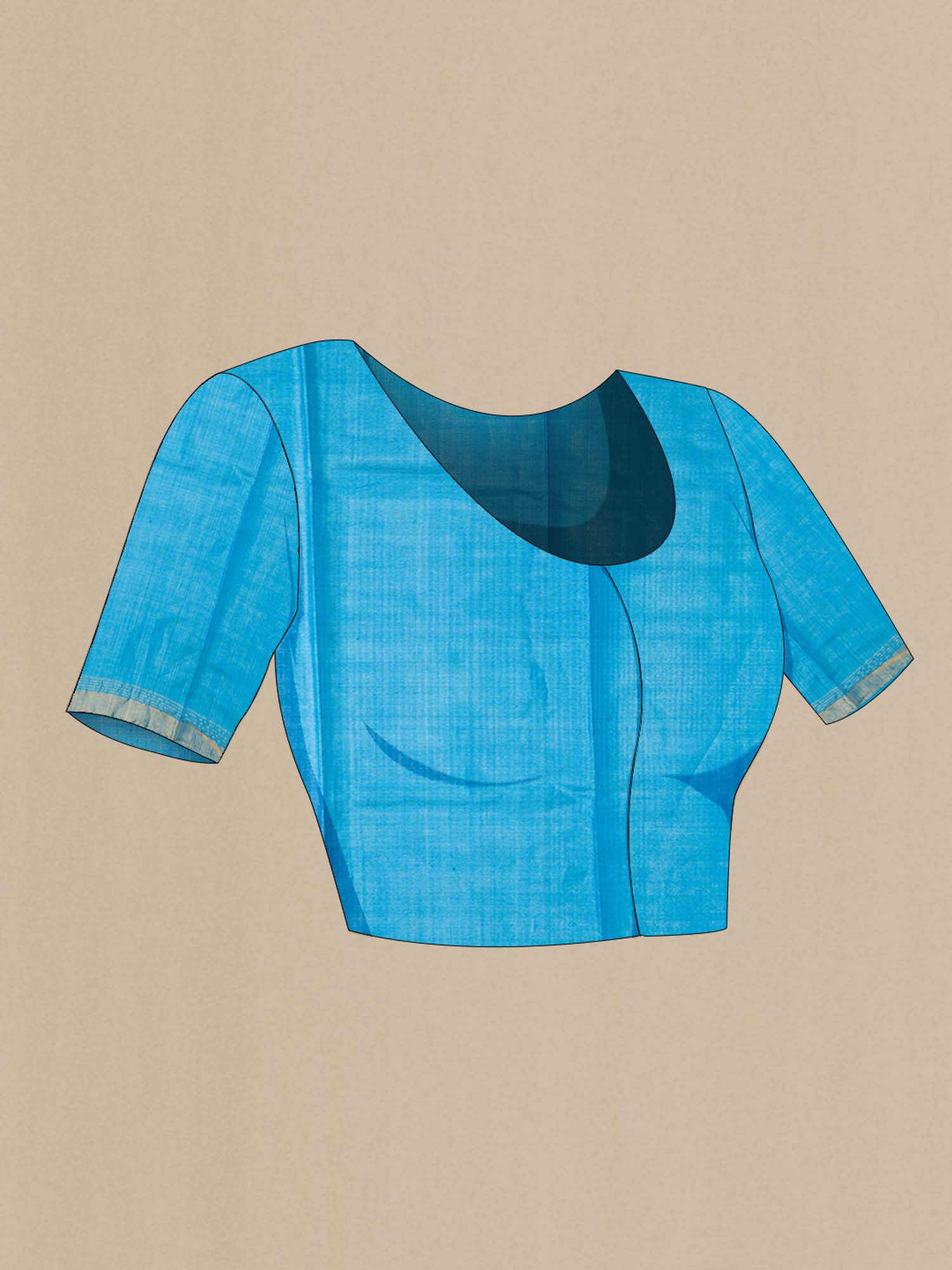 Blue Bhagalpuri Tussar Silk Saree