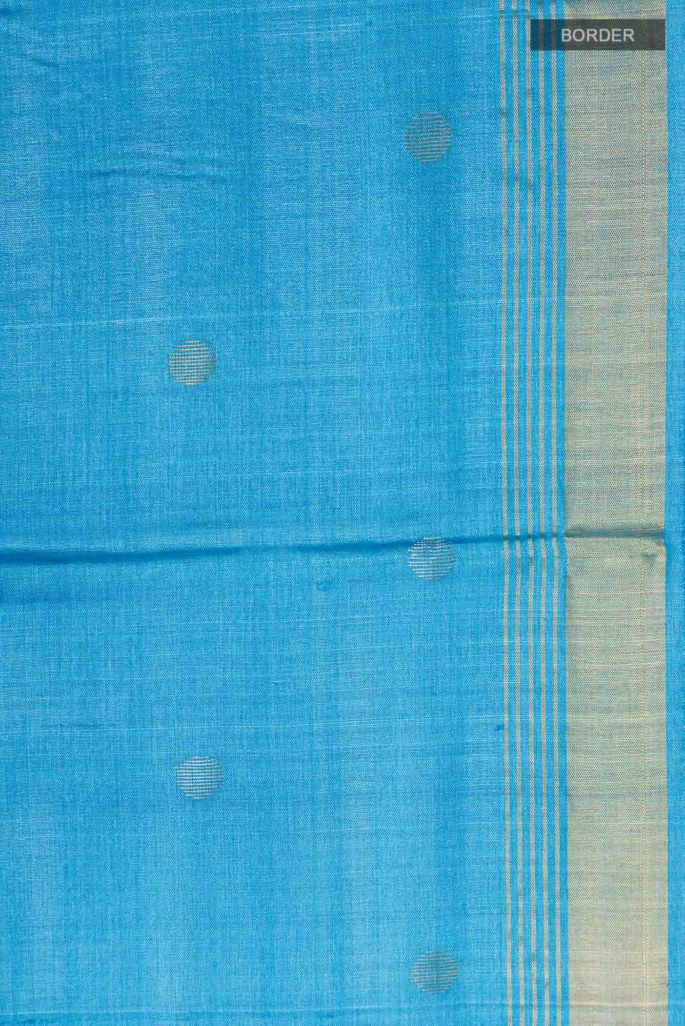 Blue Bhagalpuri Tussar Silk Saree