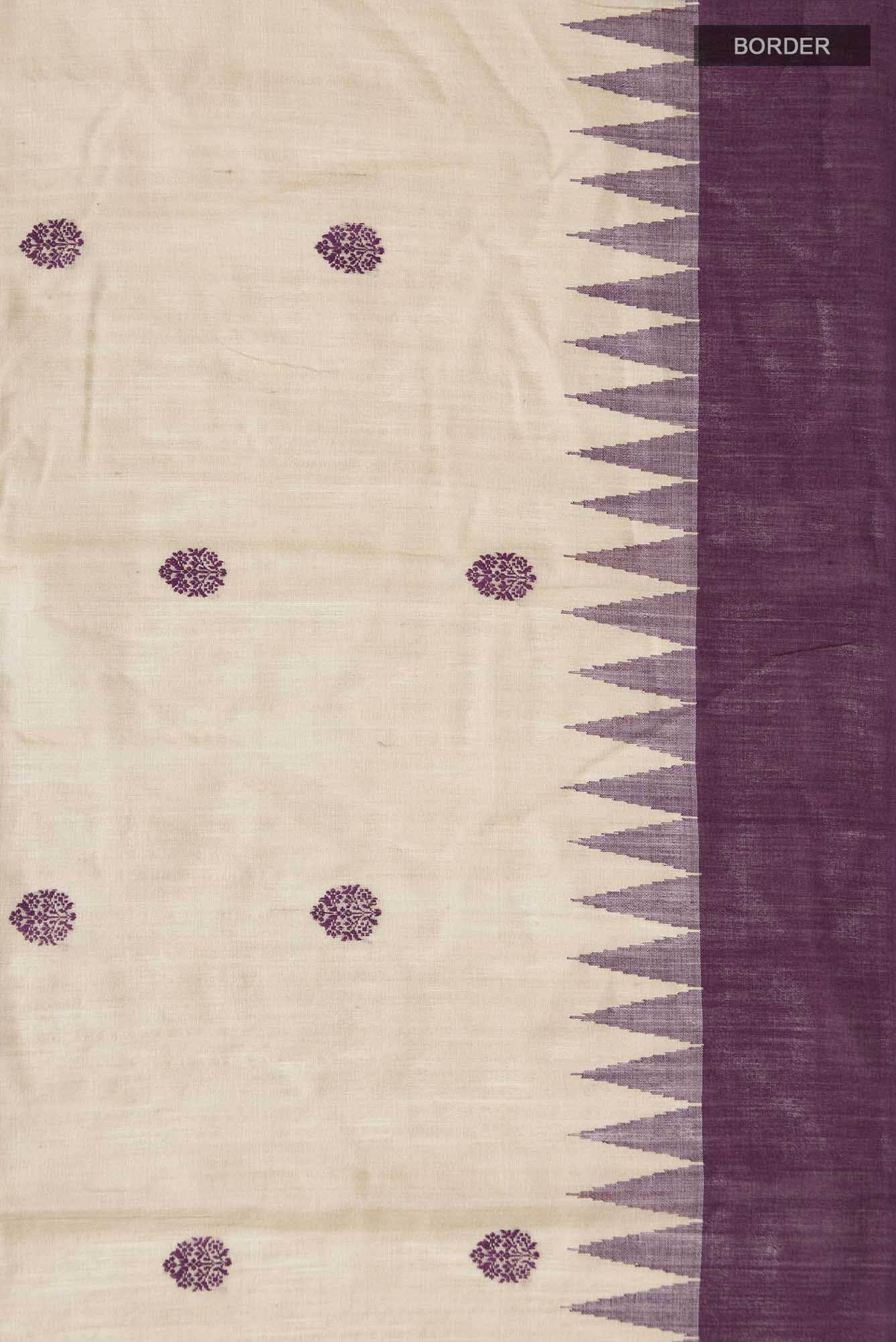 Beige Bhagalpuri Tussar Silk Saree