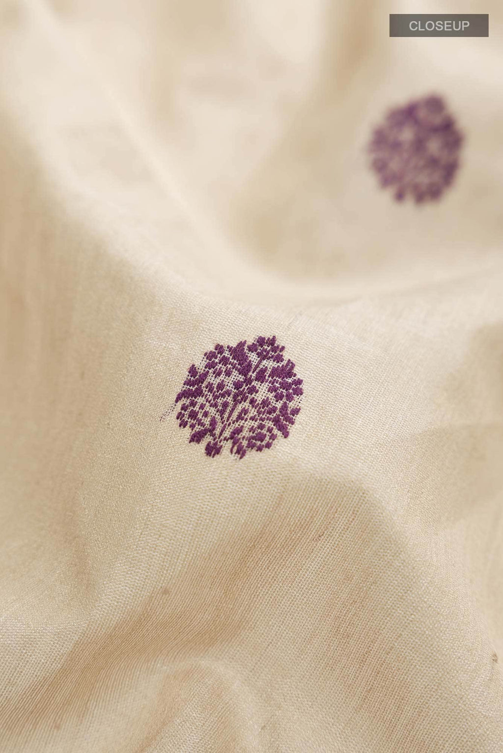 Beige Bhagalpuri Tussar Silk Saree
