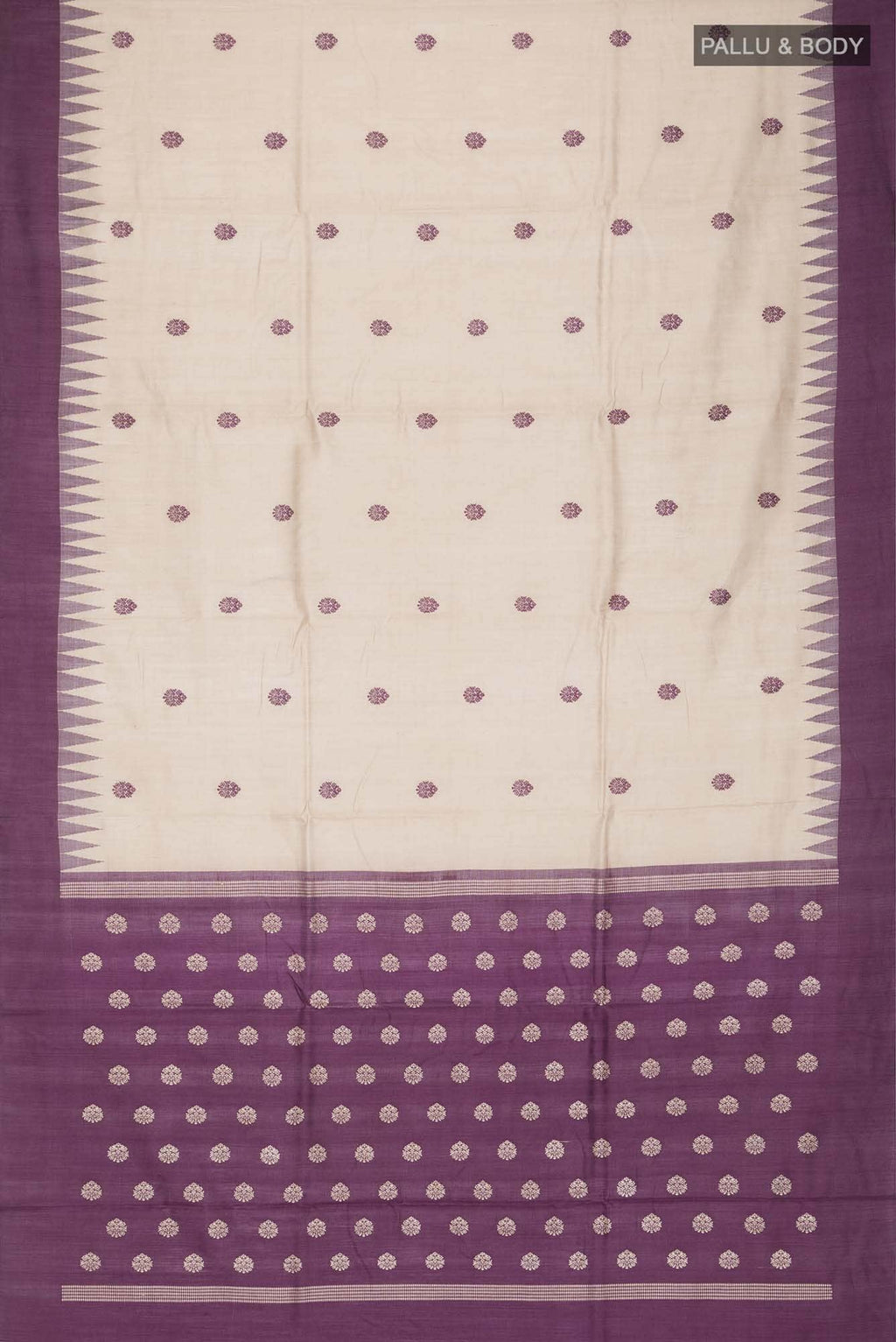 Beige Bhagalpuri Tussar Silk Saree