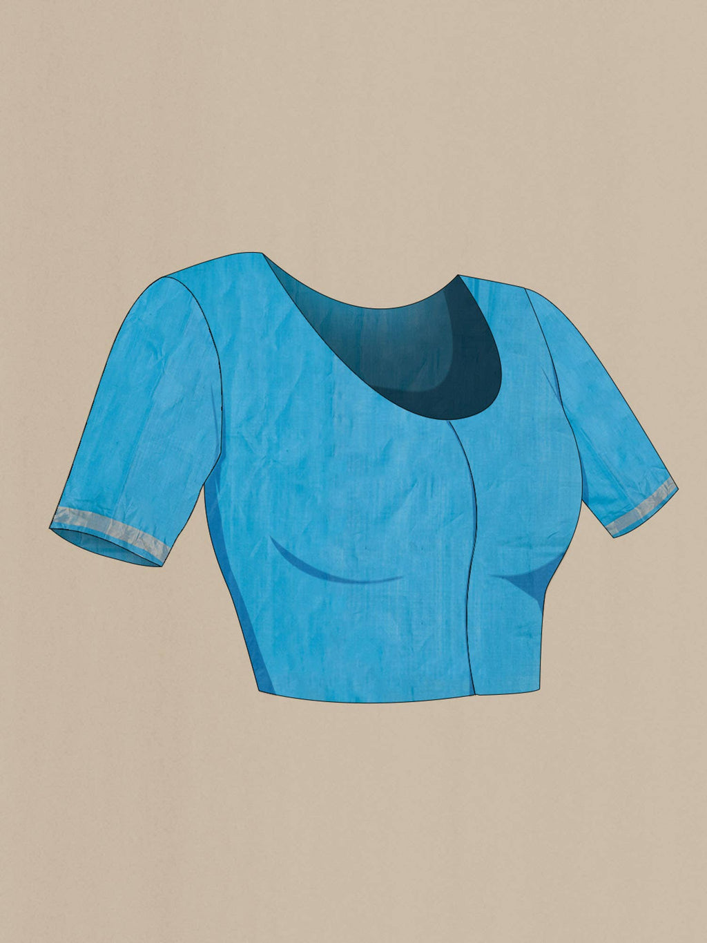 Blue Bhagalpuri Tussar Silk Saree