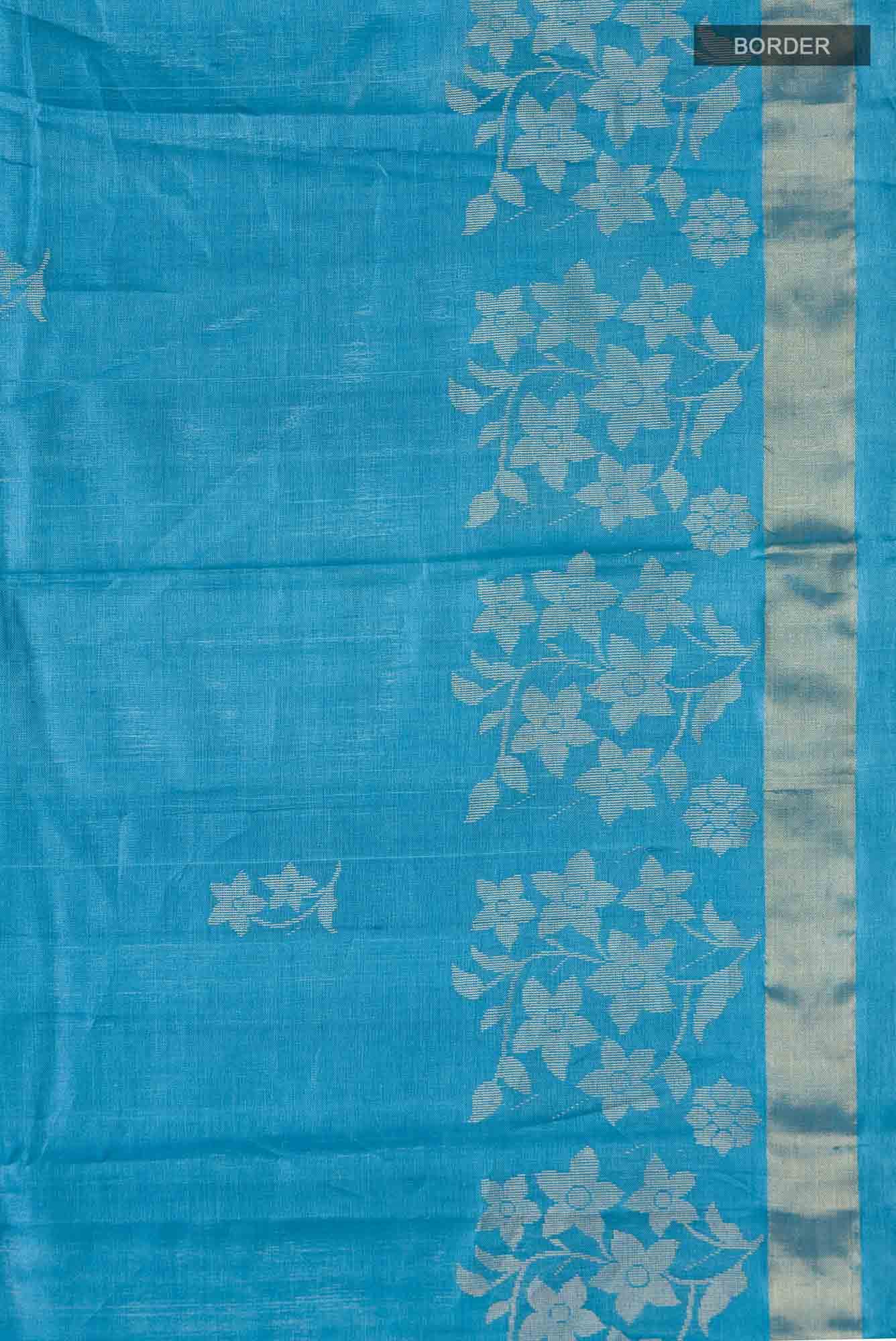 Blue Bhagalpuri Tussar Silk Saree