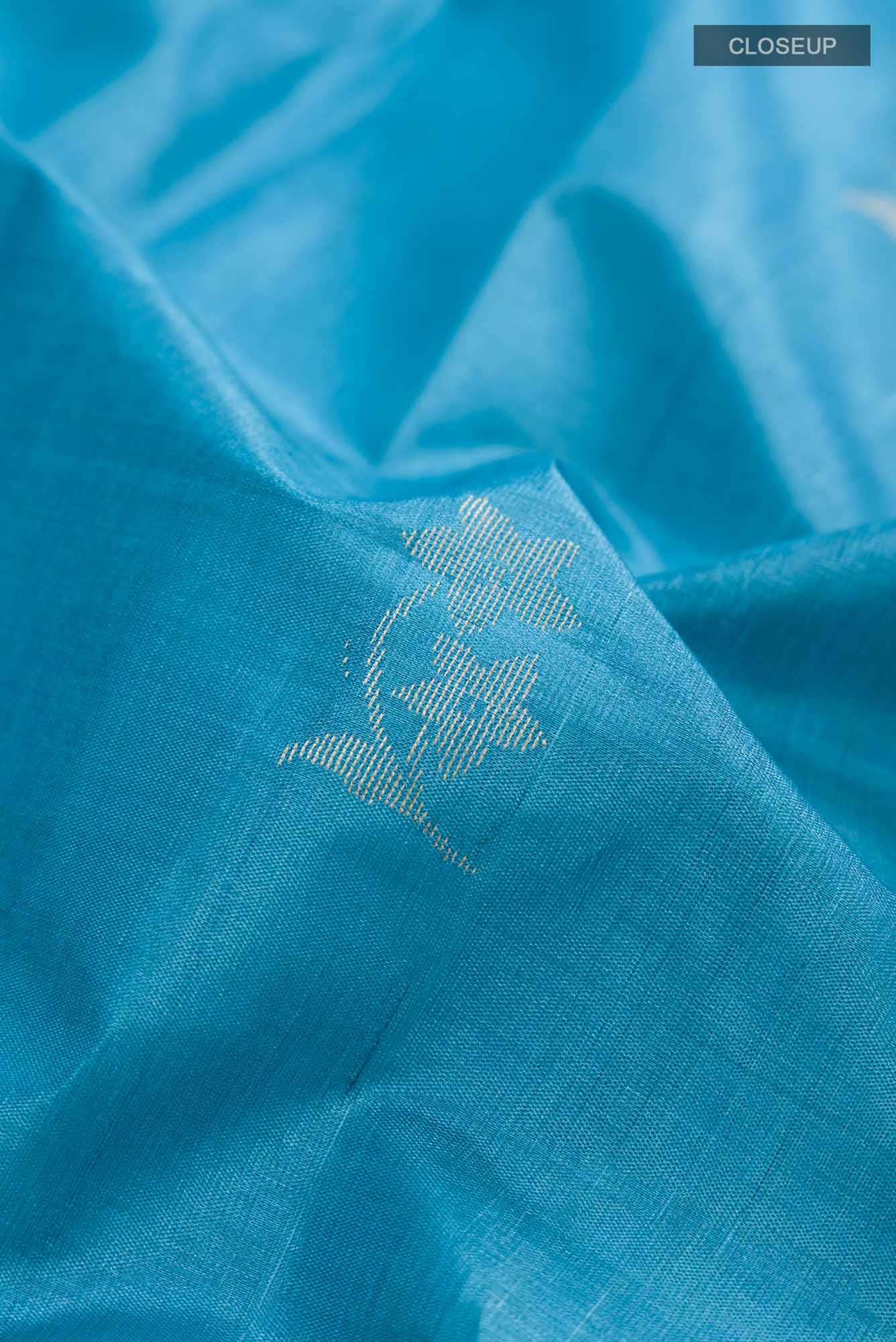 Blue Bhagalpuri Tussar Silk Saree