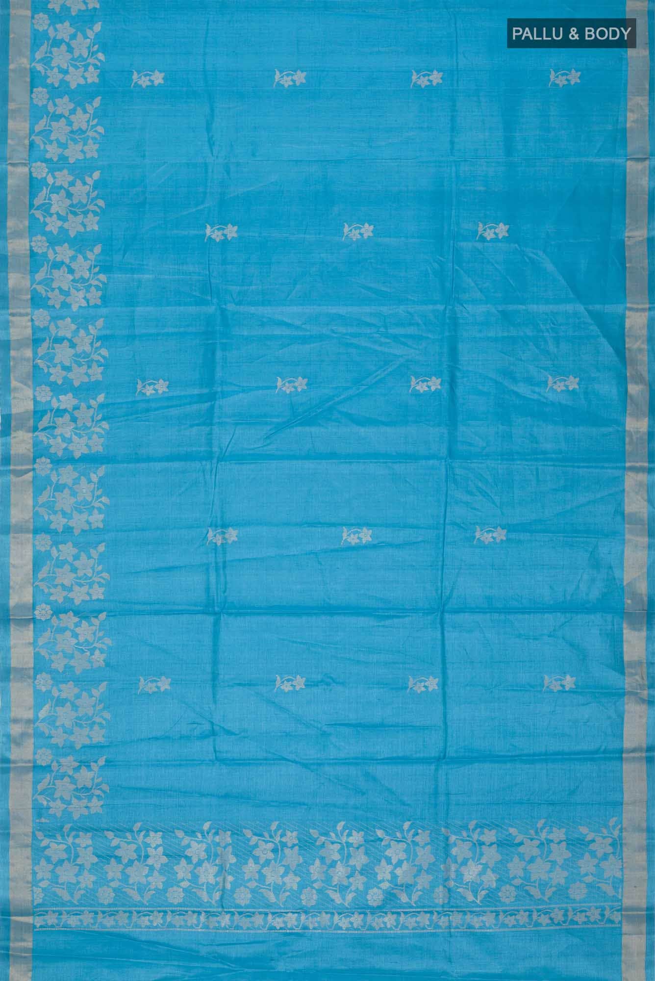 Blue Bhagalpuri Tussar Silk Saree