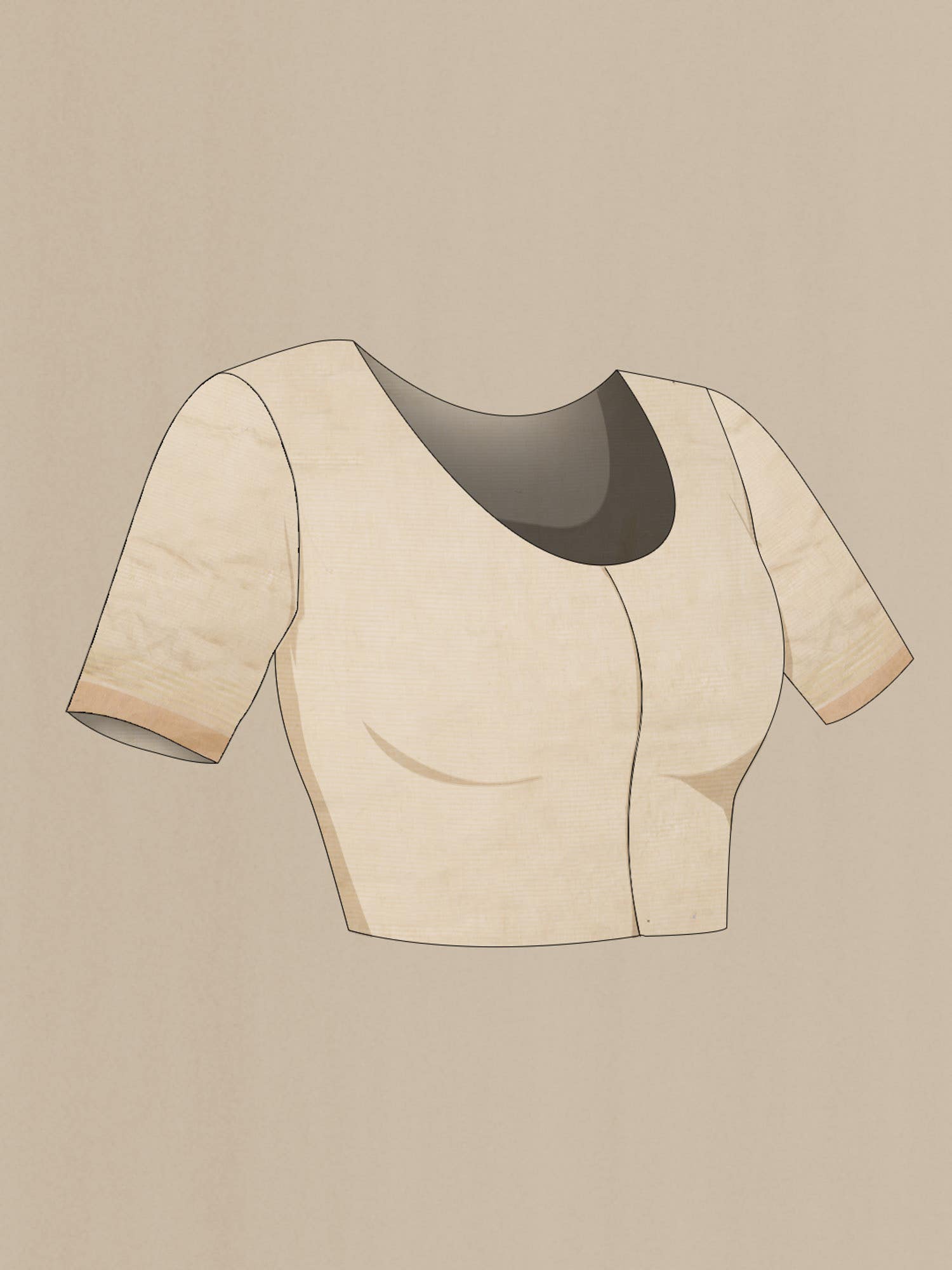 Beige Linen Saree