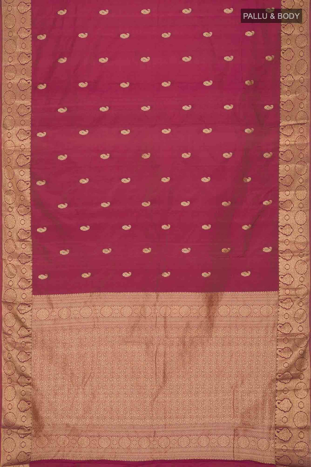 Dark Pink Blended Bangalore Silk Saree
