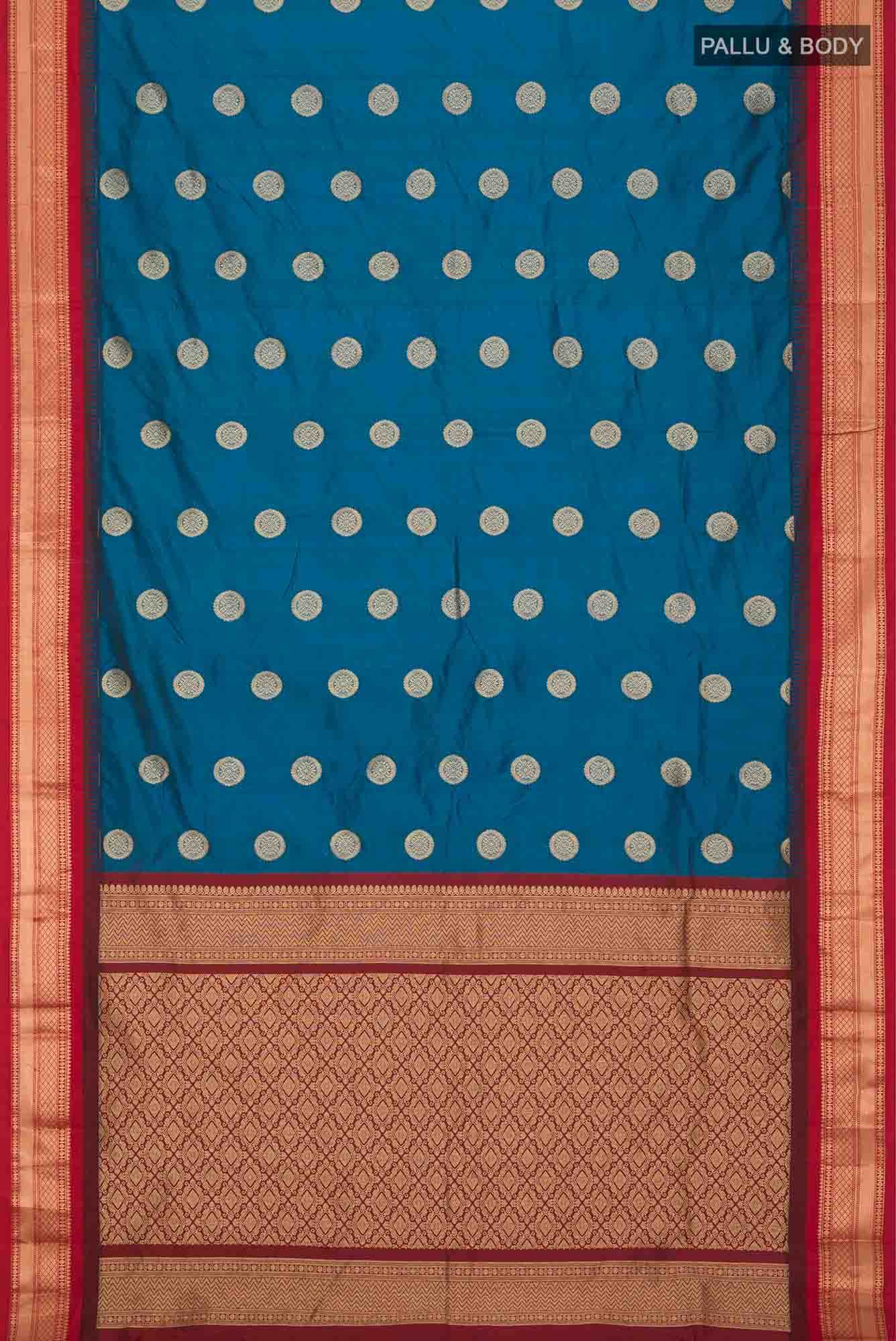 Blue Blended Bangalore Silk Saree