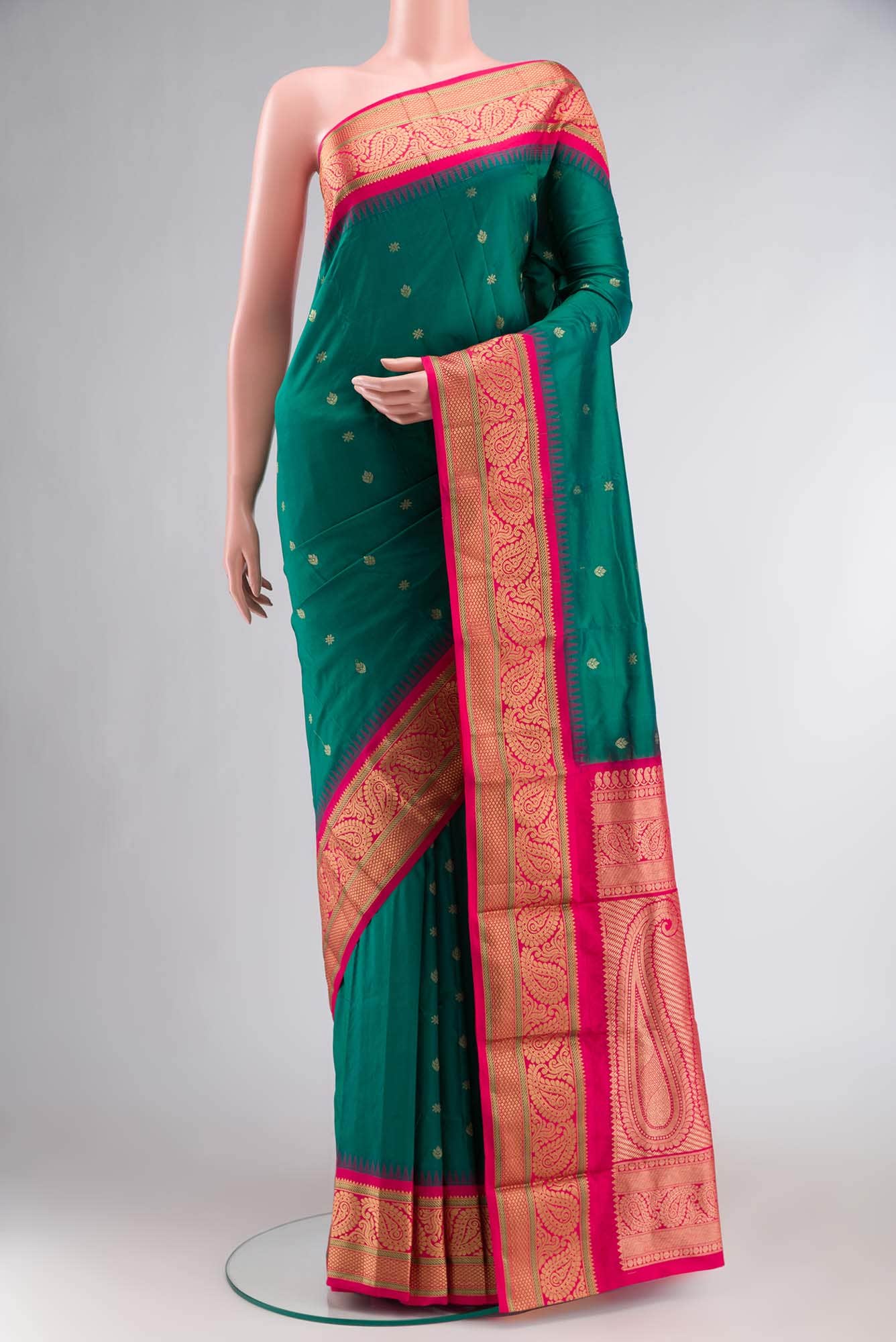 Green Blended Bangalore Silk Saree