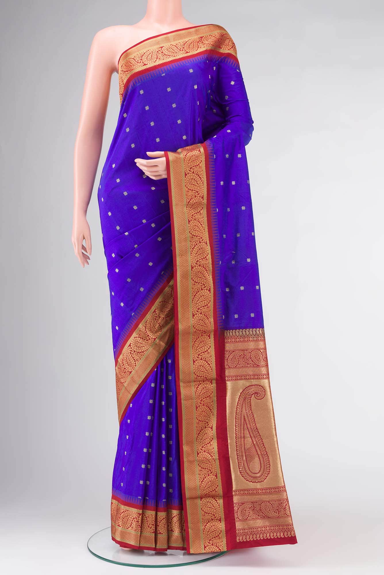 Blue Blended Bangalore Silk Saree