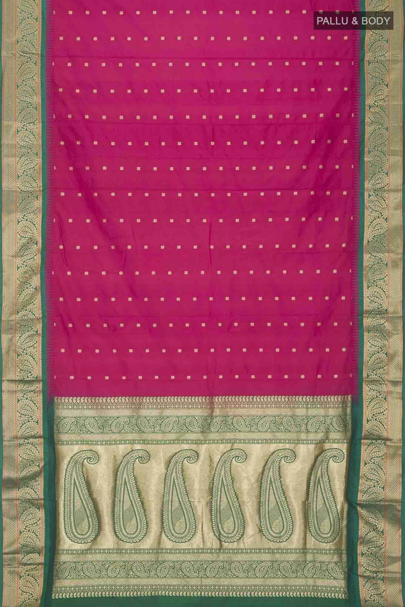 Dark Pink Blended Bangalore Silk Saree