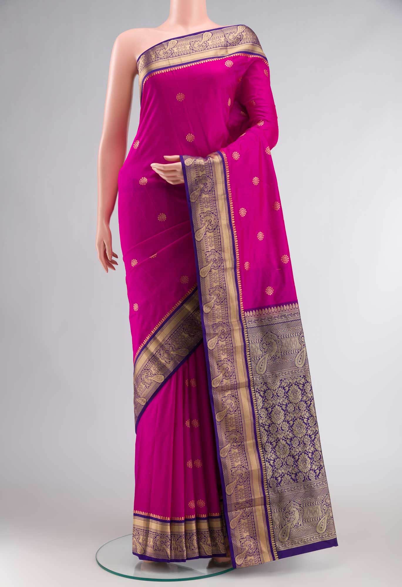 Pink Blended Bangalore Silk Saree