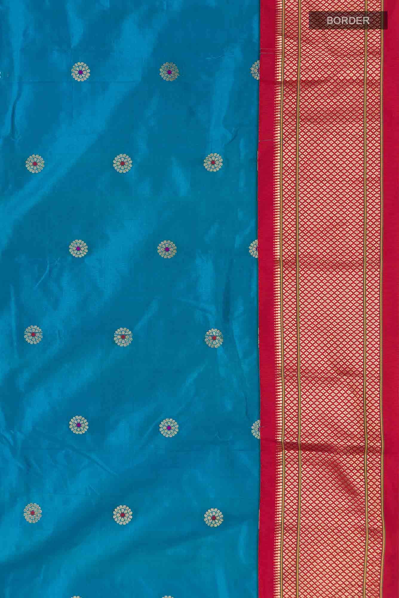 Blue Blended Bangalore Silk Saree