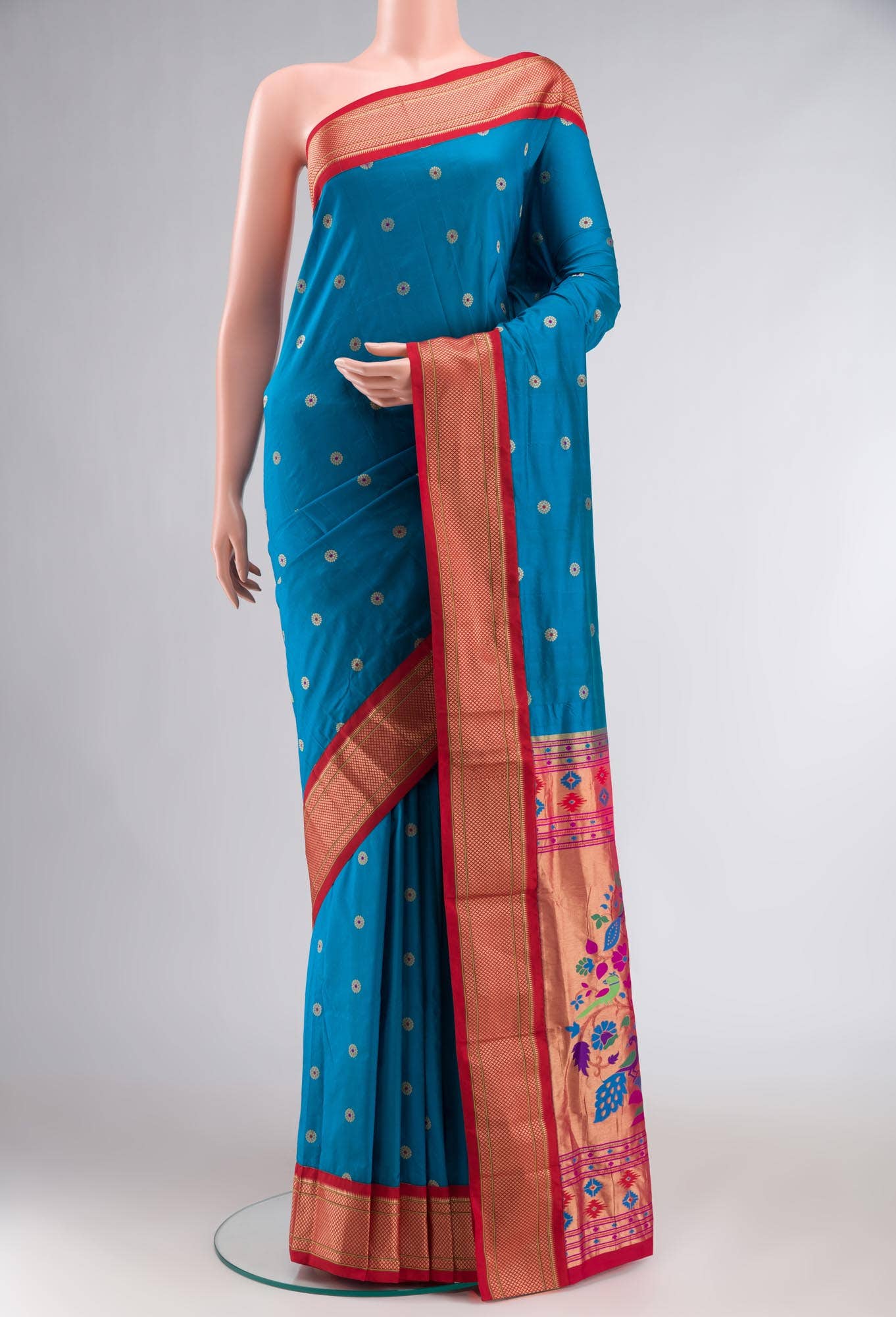 Blue Blended Bangalore Silk Saree
