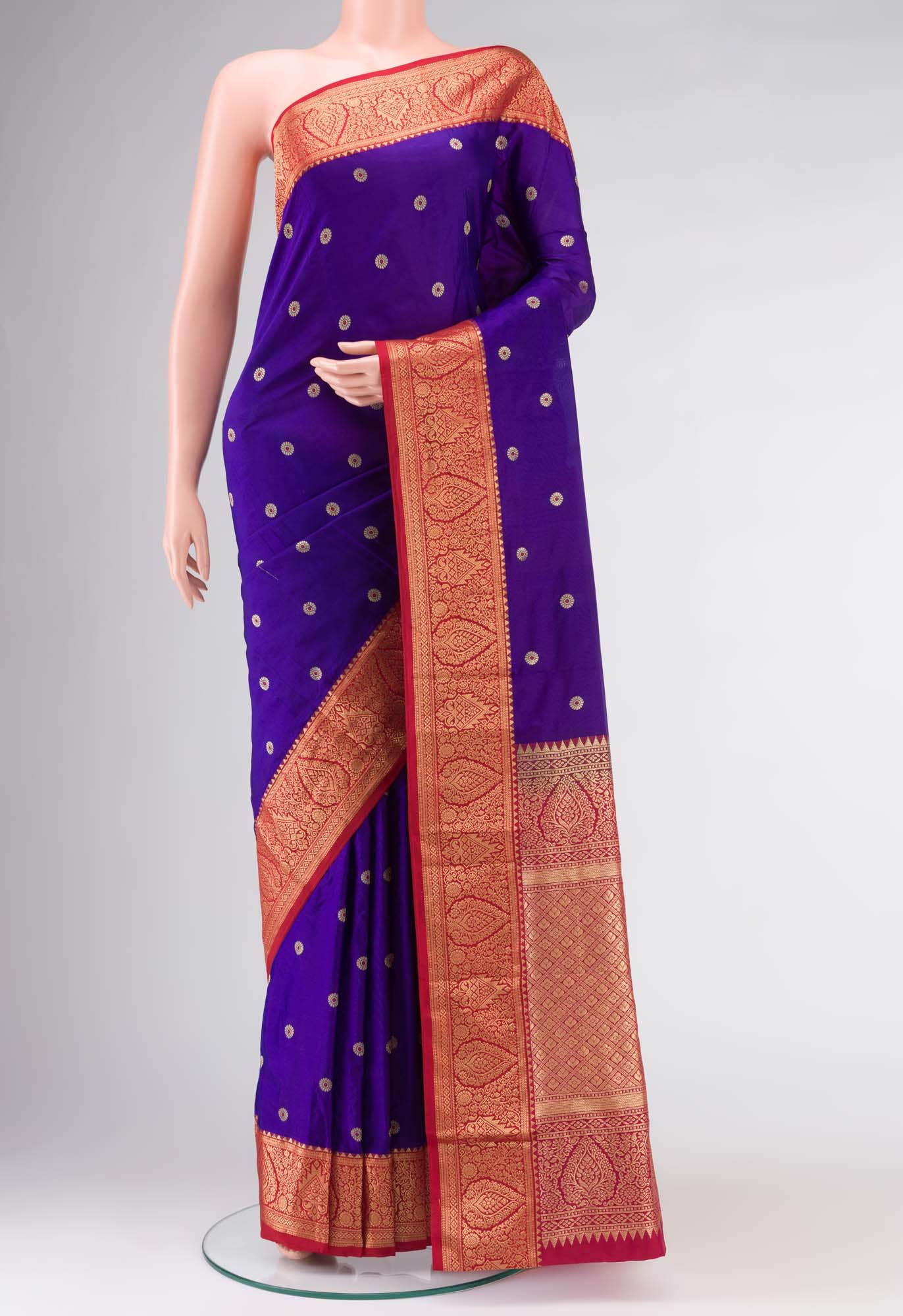 Blue Blended Bangalore Silk Saree
