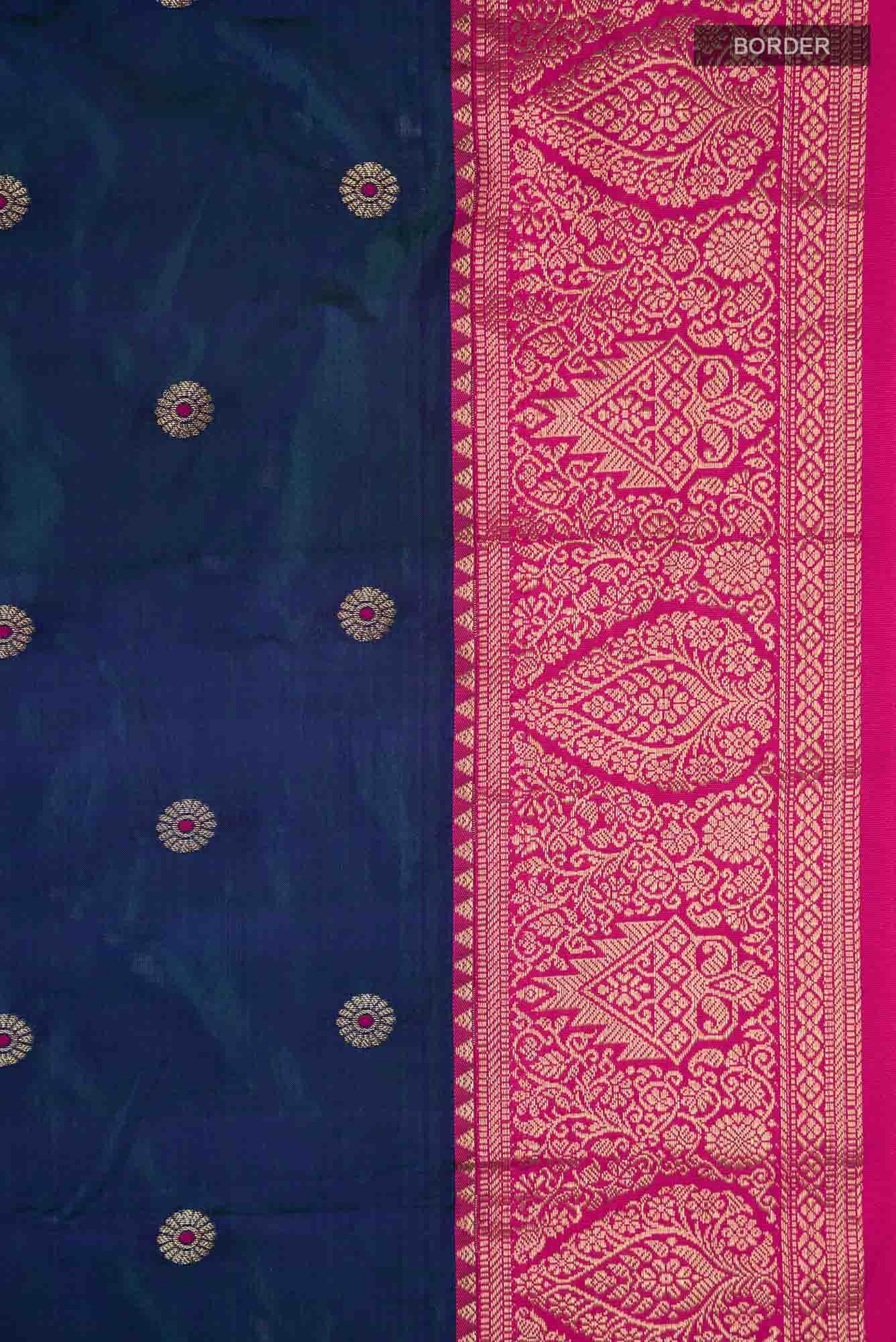 Blue Blended Bangalore Silk Saree